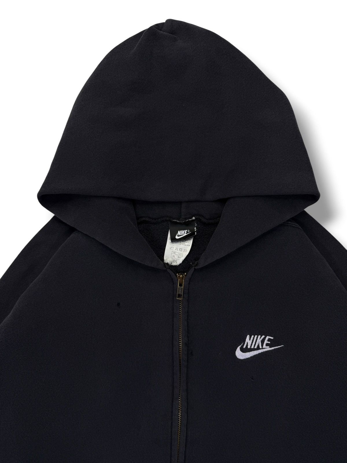 Nike Vintage 90’s Faded Black Nike Zip Up Hoodie Size US XL / EU 56 / 4 - 3 Thumbnail