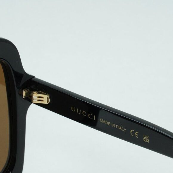 Gucci Gucci GG1241S 001 Sunglasses Black Square Frame, Brown Size ONE SIZE - 6 Thumbnail