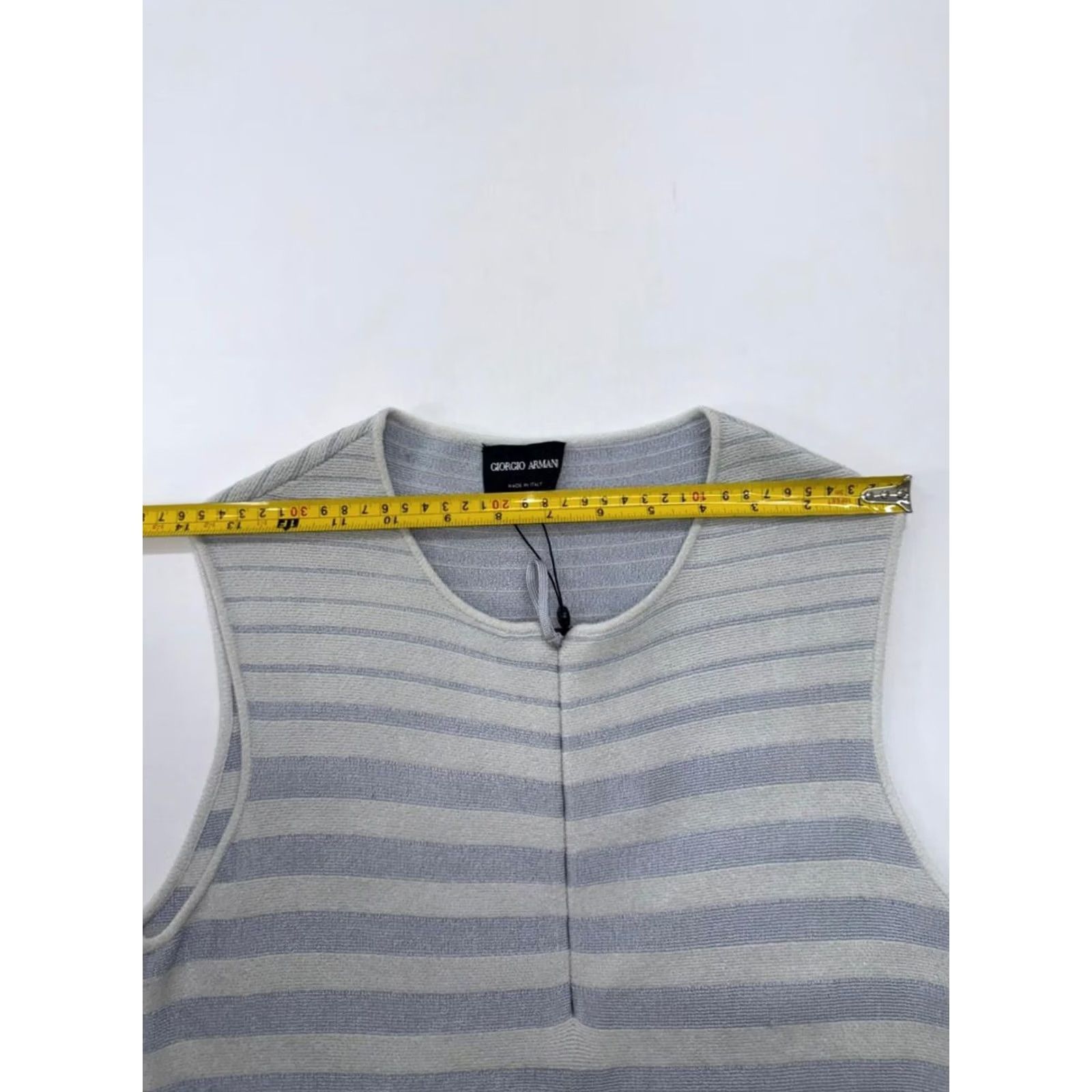 Giorgio Armani Giorgio Armani Women's Gray White Striped Sleeveless Dress 42 EU Size Dress Size M / US 6-8 / IT 42-44 - 7 Thumbnail