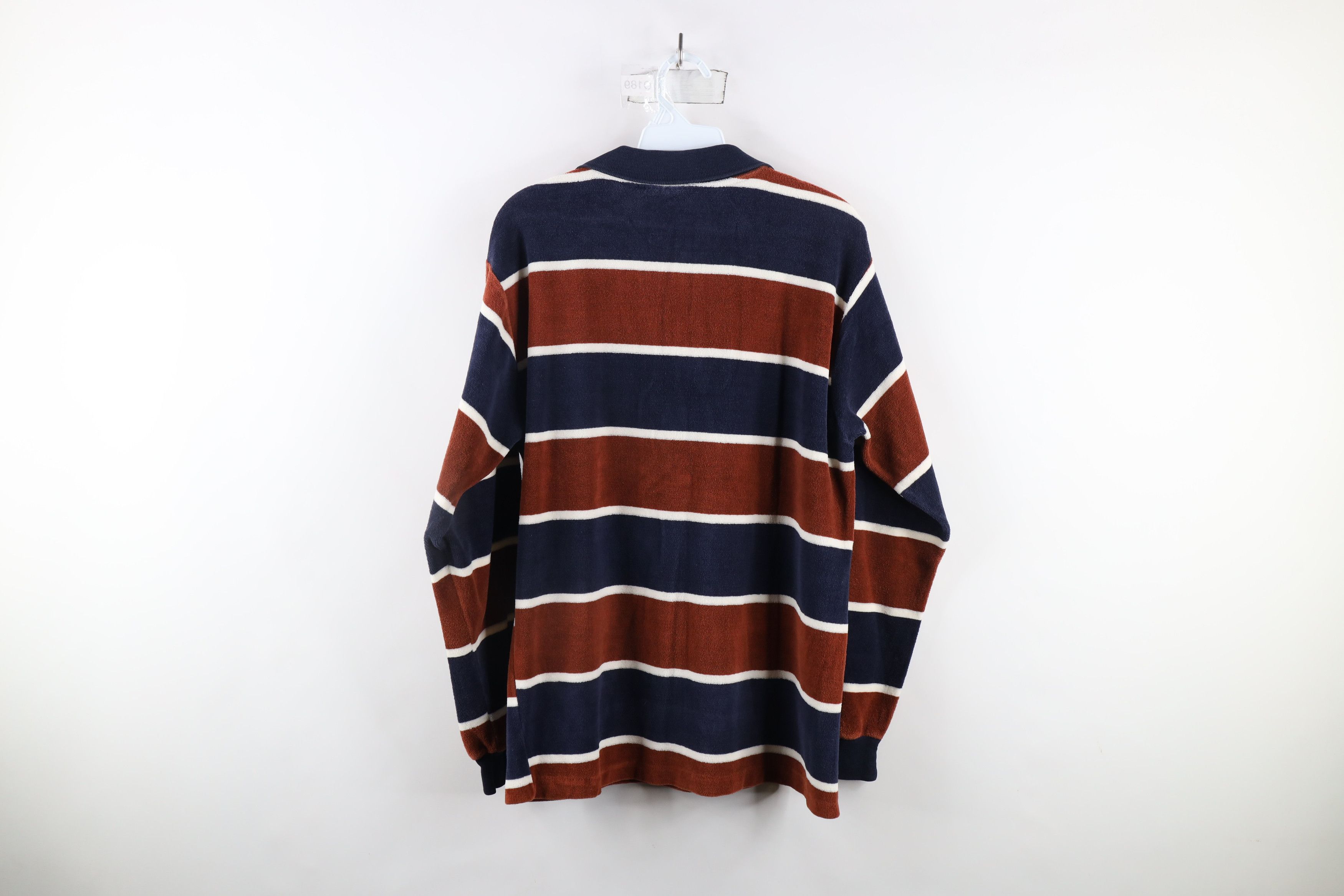 Vintage Vintage 70s Streetwear Block Terry Cloth Long Sleeve Polo Size US L / EU 52-54 / 3 - 8 Thumbnail