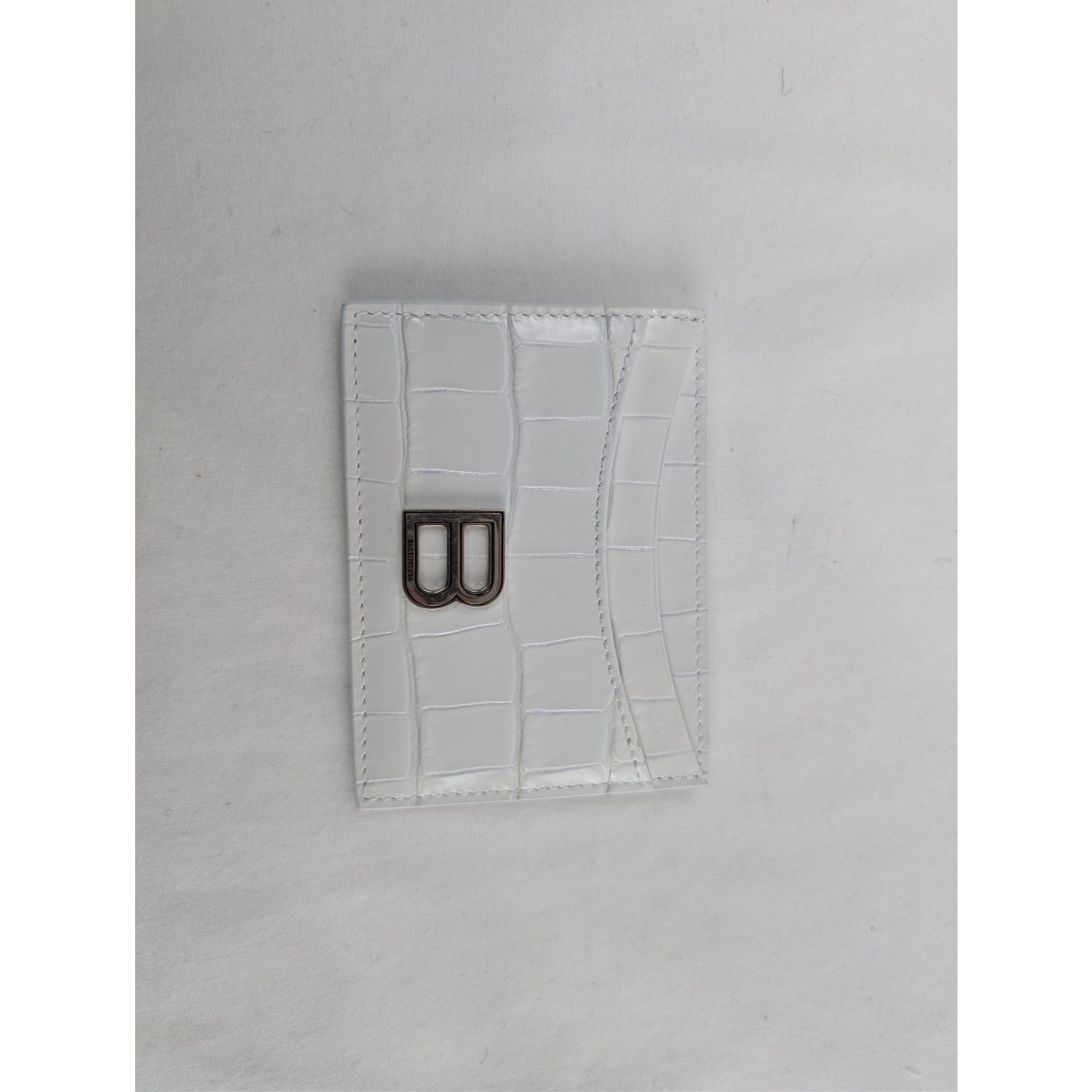 Balenciaga o1rshd1 Size: OS / Shiny Embossed Croc Hourglass Card Holder Size ONE SIZE - 2 Thumbnail