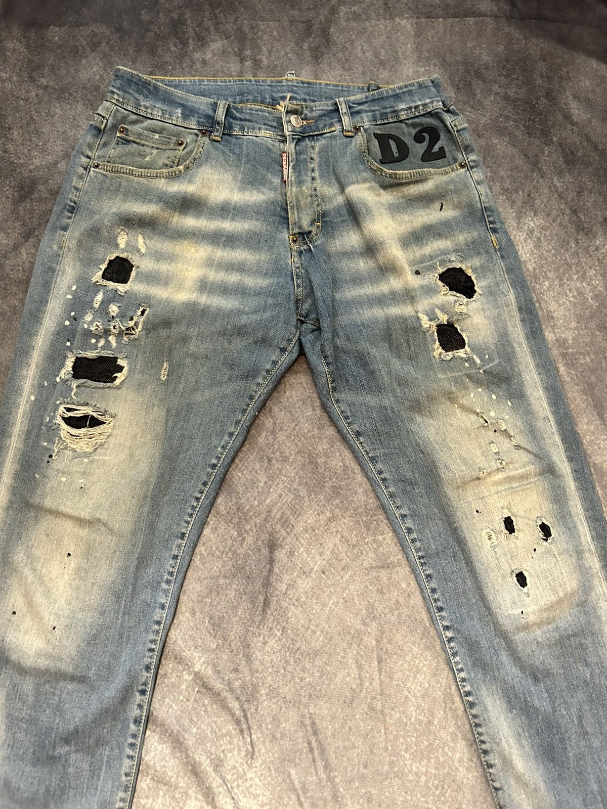 Dsquared2 DQUARED2 Ripped Denim Jeans Size US 34 / EU 50 - 2 Thumbnail