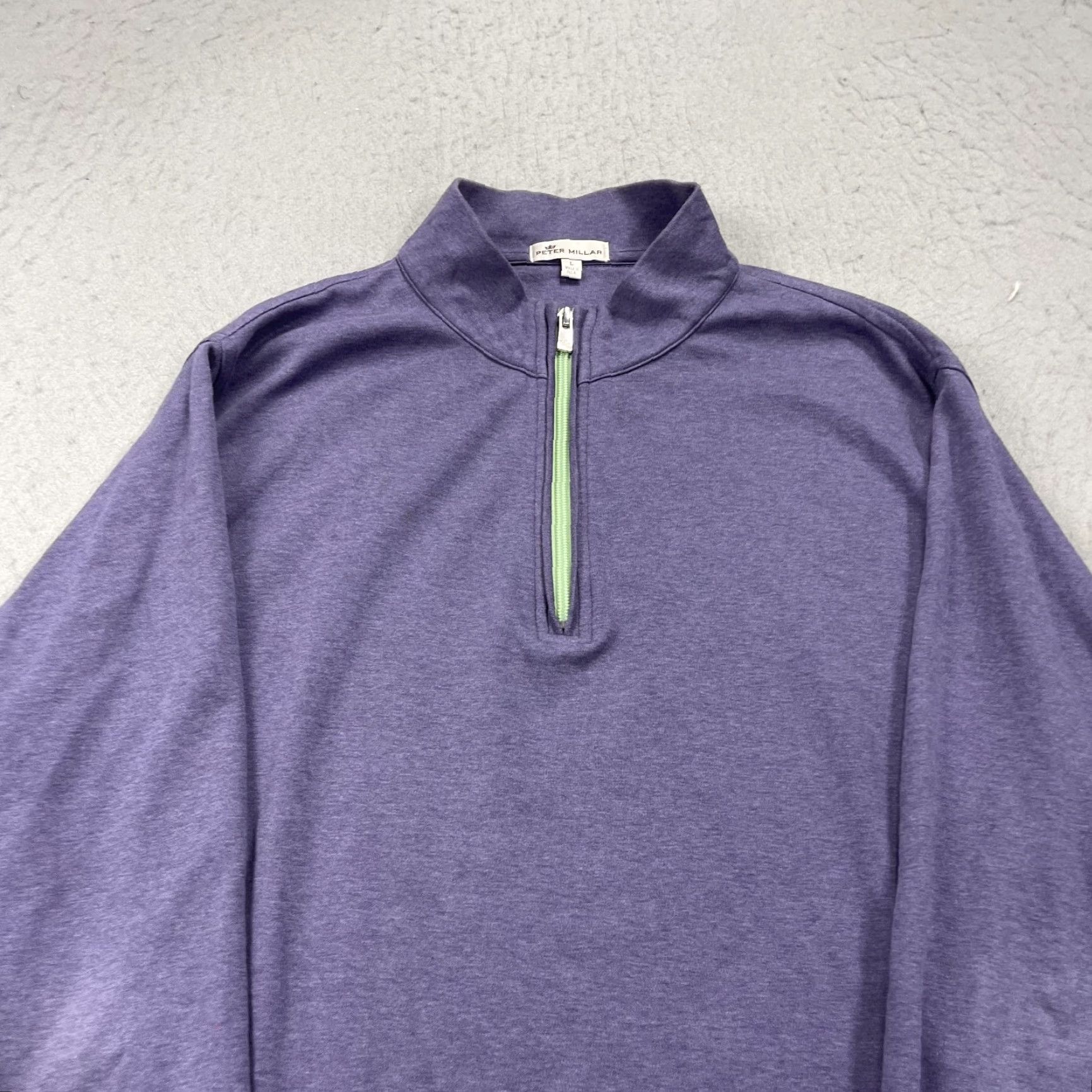 Peter Millar Peter Millar Sweater Mens Large Purple Golf 100% Cotton Interlock 1/4 Zip Size US L / EU 52-54 / 3 - 2 Thumbnail