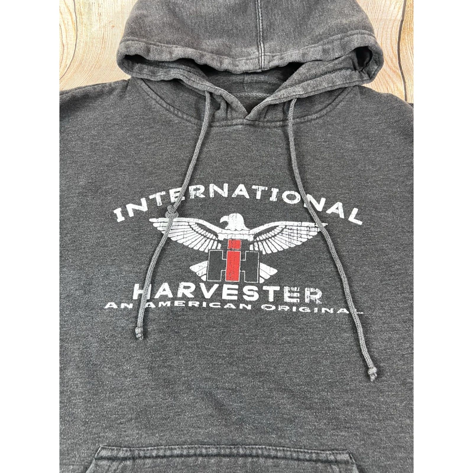 Vintage International Harvester Hoodie Sweatshirt Gray L Mens Pullover Regular Size Size US L / EU 52-54 / 3 - 5 Thumbnail