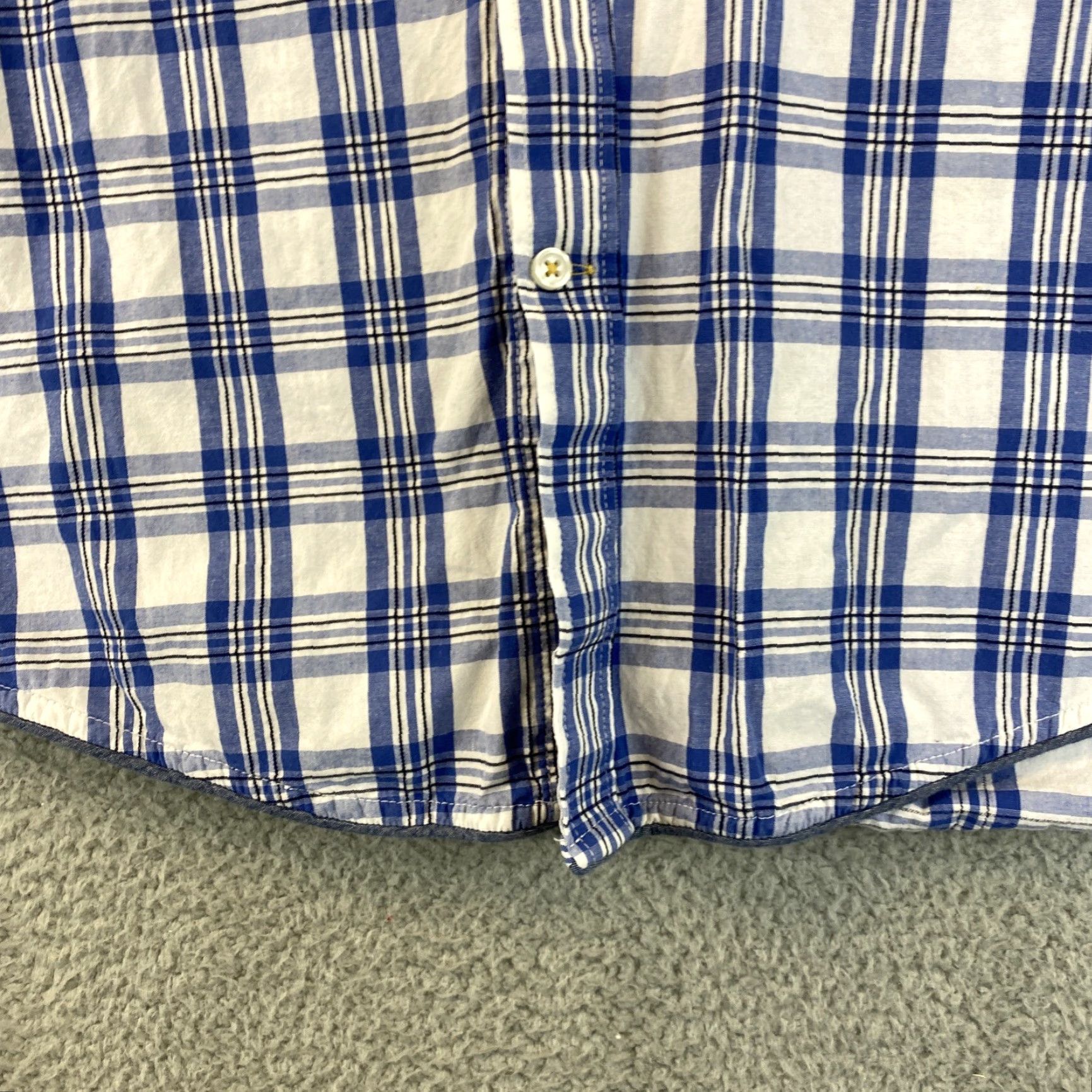 Club Room Club Room Shirt Mens XL Blue Slim-Fit Plaid Long Sleeve All Seasons 74-18 Size US XL / EU 56 / 4 - 3 Thumbnail