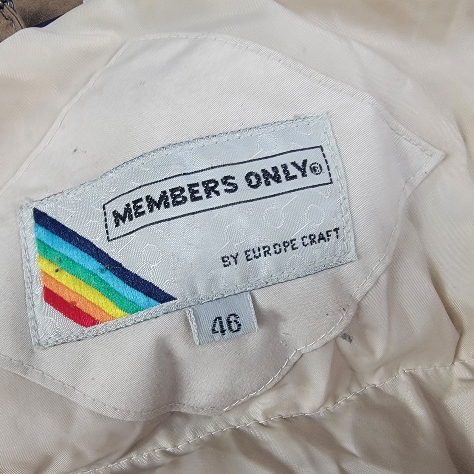 Members Only Members Only Mens Medium 46 Beige Puffer Jacket Full Zip Cas Size US M / EU 48-50 / 2 - 4 Thumbnail