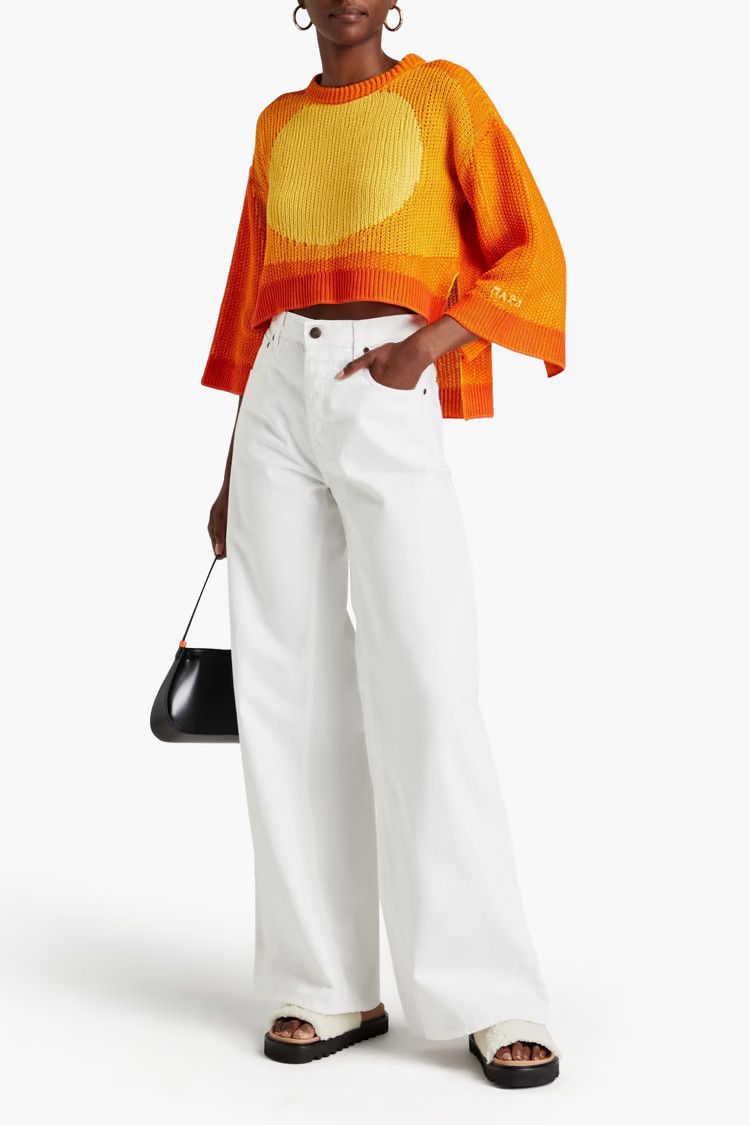 Marni o1srvl11e0624 Cotton Sweater in Orange Size M / US 6-8 / IT 42-44 - 2 Thumbnail