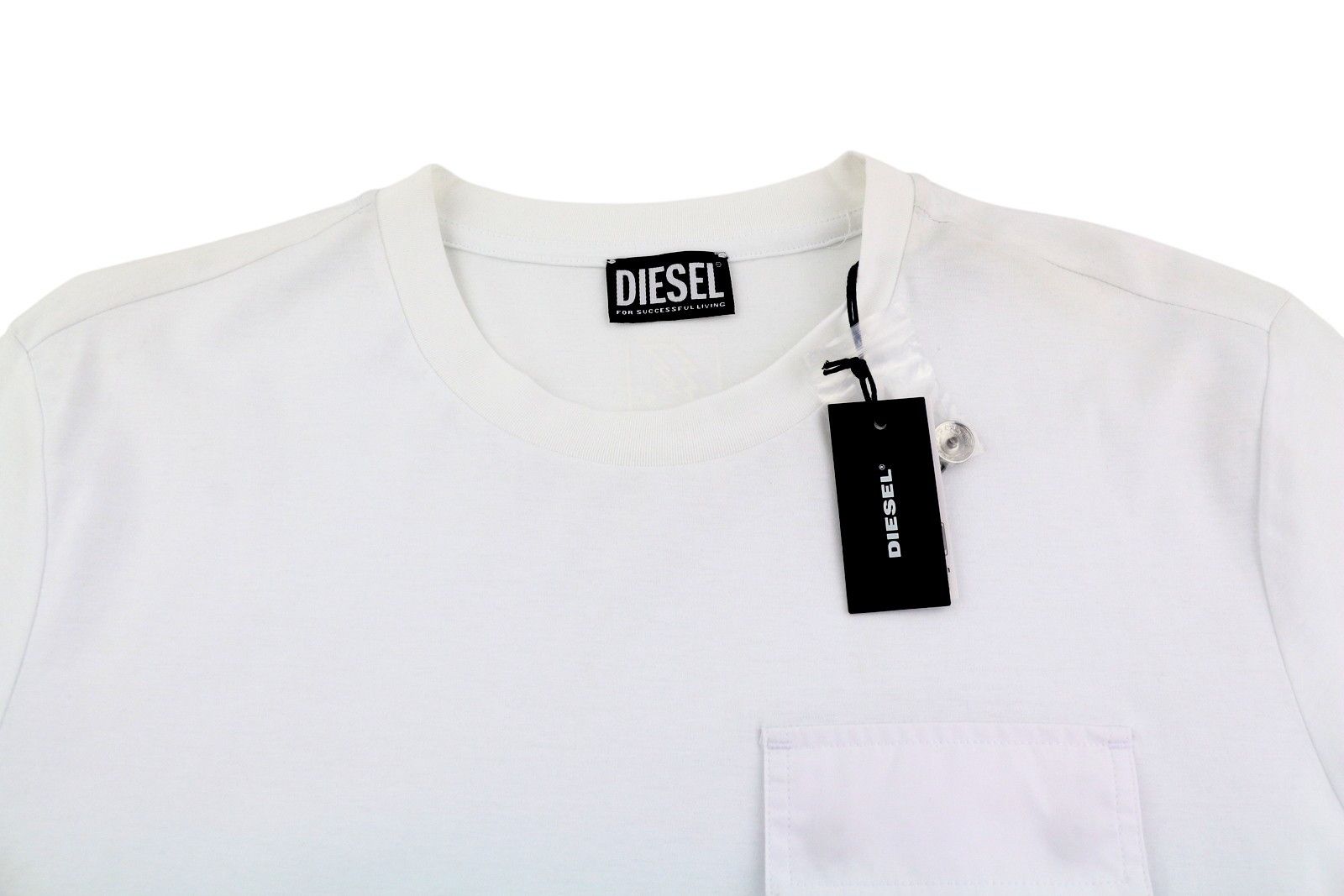 Diesel T-HAIM S White Tricot Patch Pocket T-Shirt 84098 Size US S / EU 44-46 / 1 - 4 Thumbnail