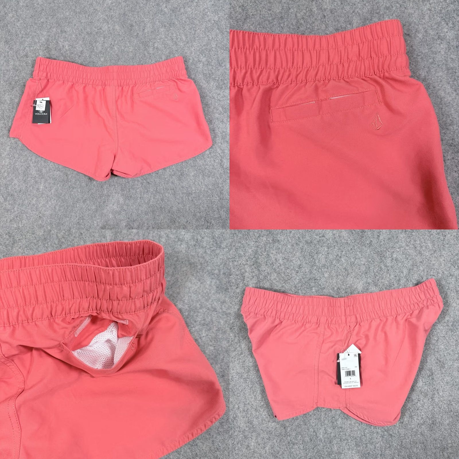 Volcom Volcom Activewear Board Shorts Women's L Coral Pink Floral Logo 34in Waist 2.25in Inseam Summer Beach USA Hipster Reg Womens Size 36" / US 14 / IT 50 - 11 Thumbnail