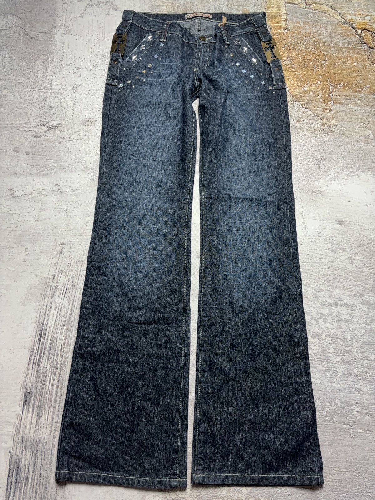 Vintage Vintage crosses denim pants avant garde pants Size 29" - 1 Thumbnail