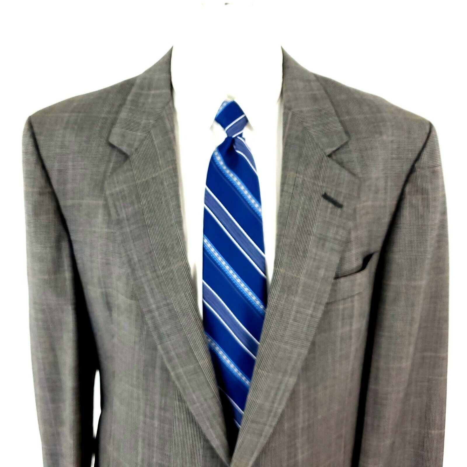 Hart Schaffner Marx DAMAGED Hart Schaffner Marx Wool 2 Button Sport Coat 44R Gra Size 44R - 1 Thumbnail