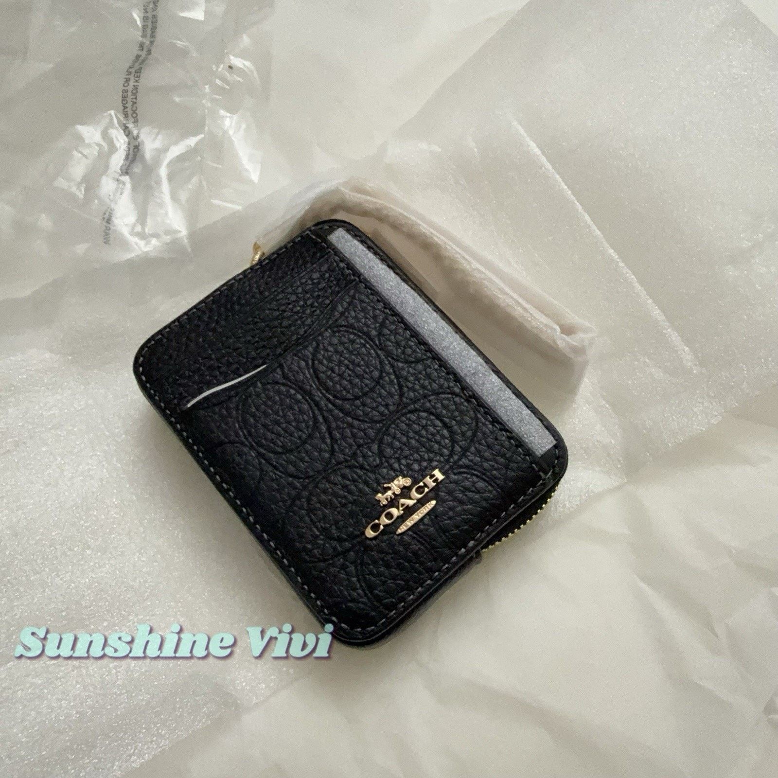 Coach NWT Coach Zip Card Case Zip Card Case Leather CCS83 Black Size ONE SIZE - 1 Thumbnail