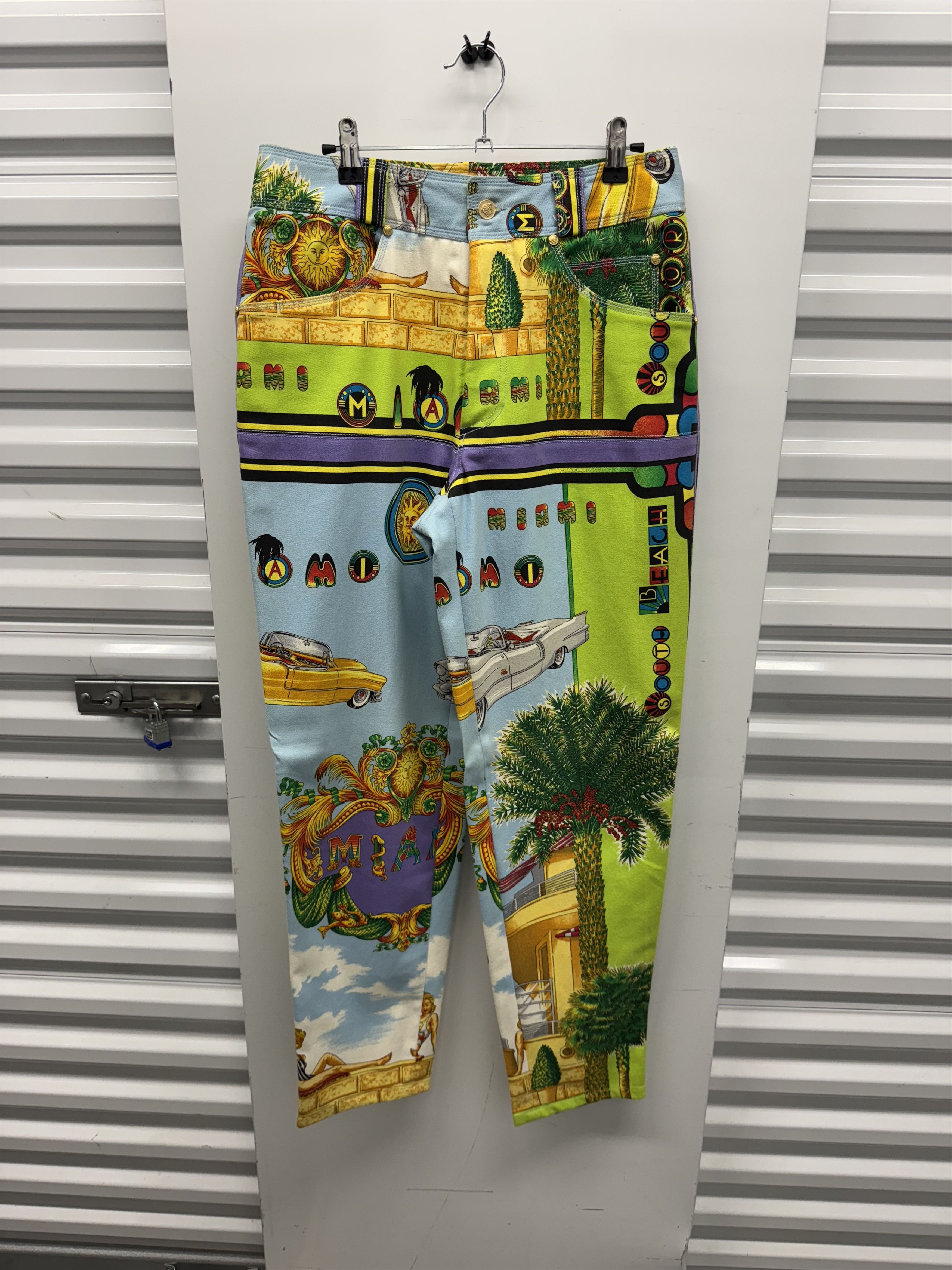 Versace Vintage Gianni Versace Miami Beach Print Jeans Size US 32 / EU 48 - 1 Thumbnail