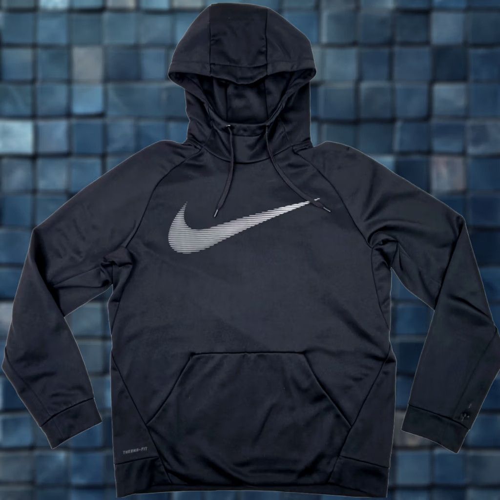 Nike Nike Therma-FIT Pullover Hoodie Men L Swoosh Kangaroo Pouch Pocket Black Size US L / EU 52-54 / 3 - 1 Thumbnail