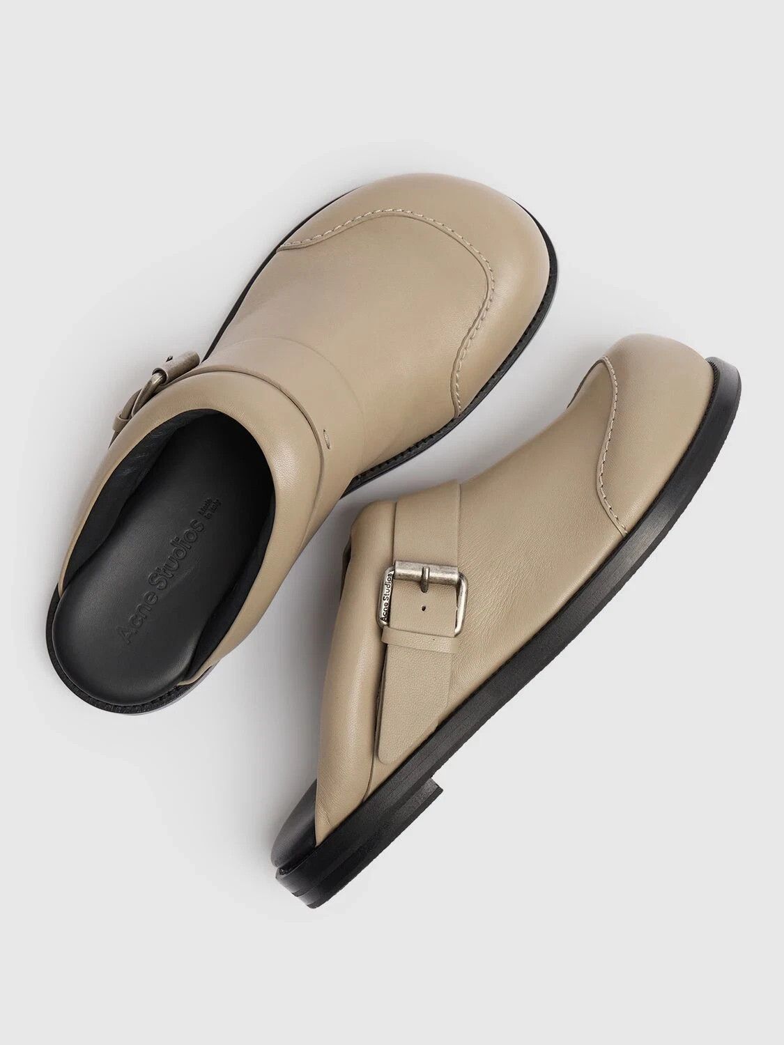 Acne Studios ACNE STUDIOS Taupe Leather Buckle Mules New & Authentic Size US 6 / IT 36 - 2 Thumbnail