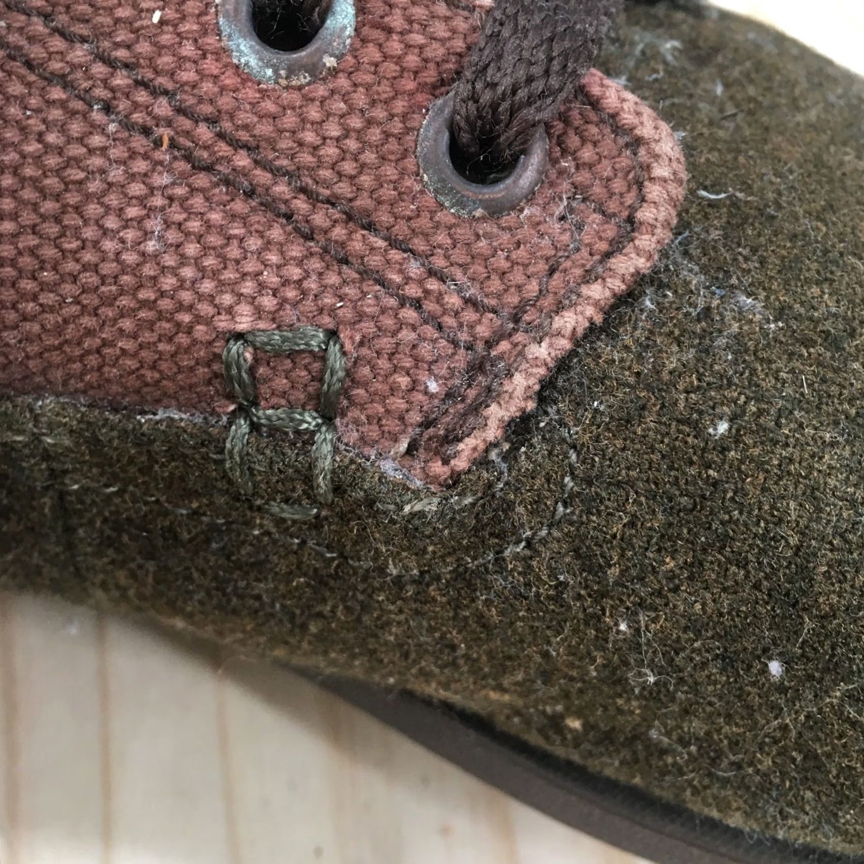 Toms Toms Boots Mens 8 Casual Comfort Lace Up Ankle Boot Green Fabric Brown Flat Boots Size US 8 / EU 41 - 4 Thumbnail