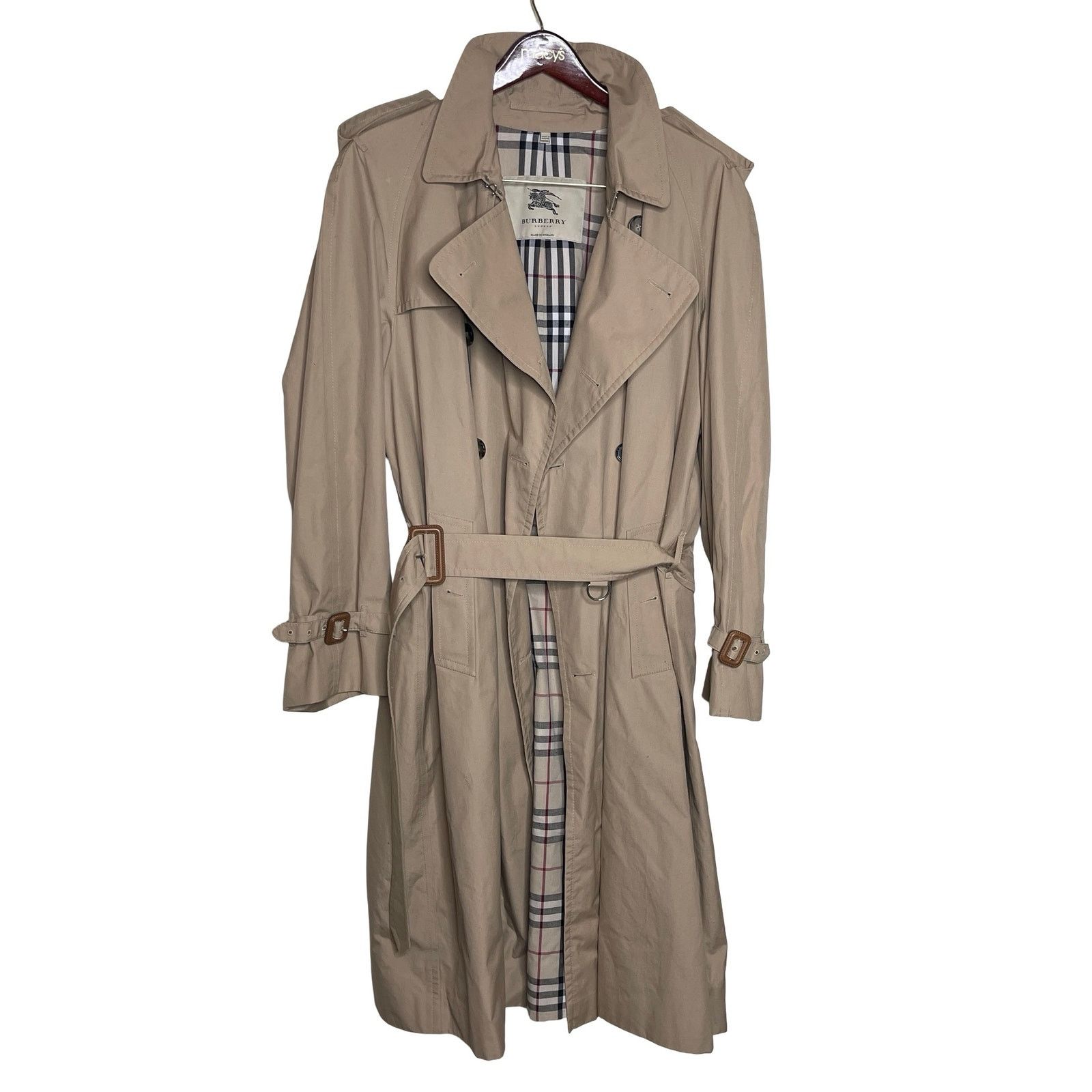 Burberry Burberry Classic Long tan Beige trench coat plaid lining Size US L / EU 52-54 / 3 - 1 Thumbnail