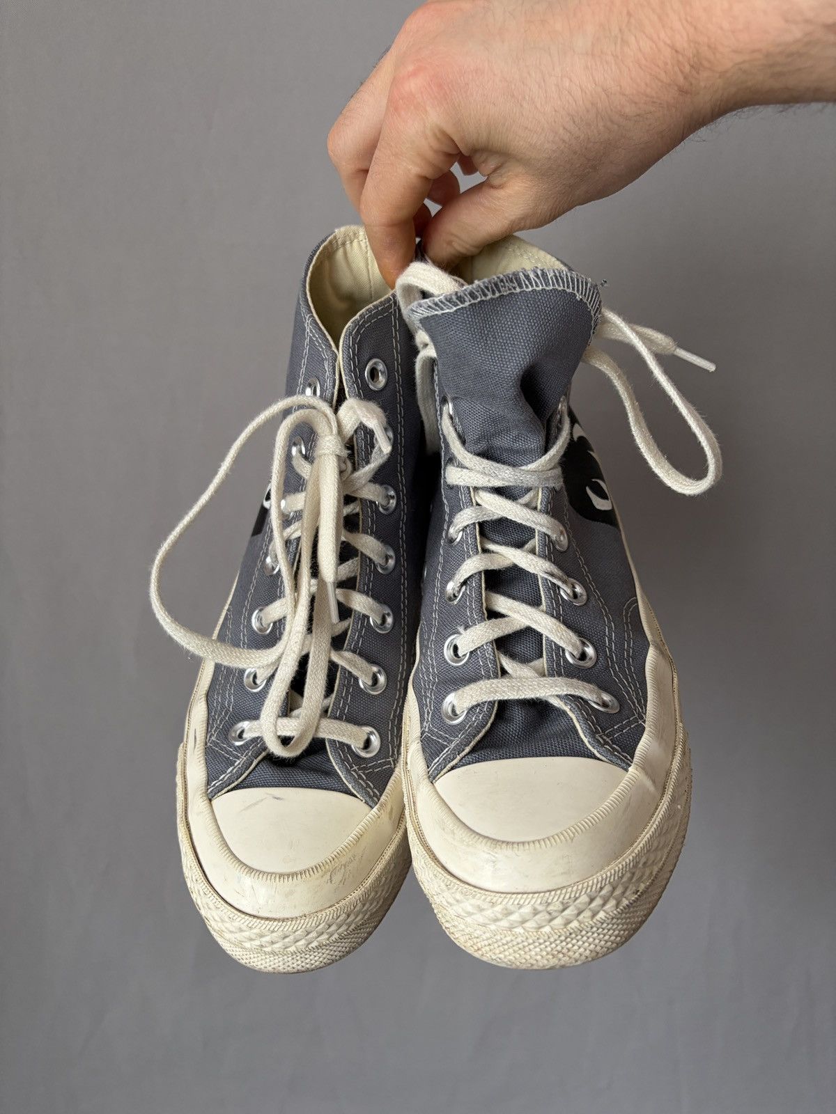 Comme des Garcons PLAY × Converse Comme Des Garcons Play x Converse Gray Hi-top Sneakers Size US 7 / IT 37 - 6 Thumbnail