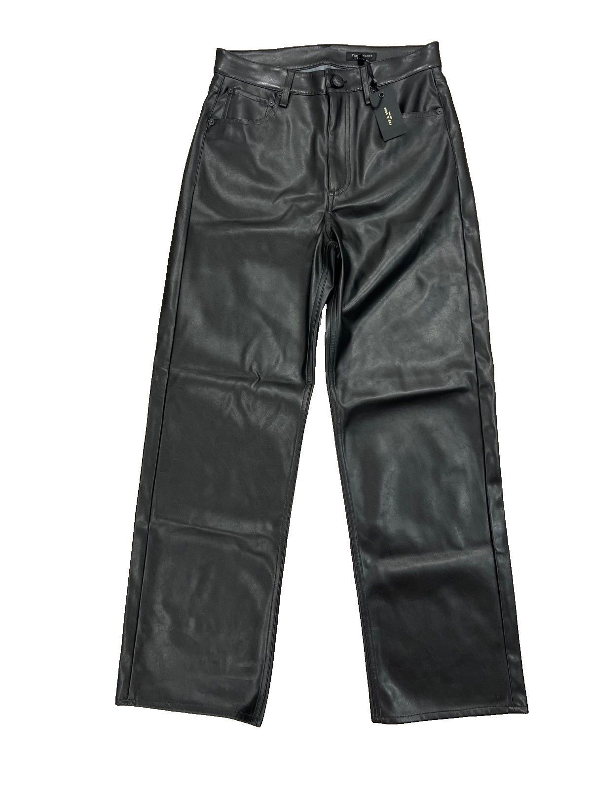 Rag & Bone Rag & Bone Maeve Flat Front Faux-Leather Pants Black ( 26 ) Size 26" / US 2 / IT 38 - 3 Thumbnail