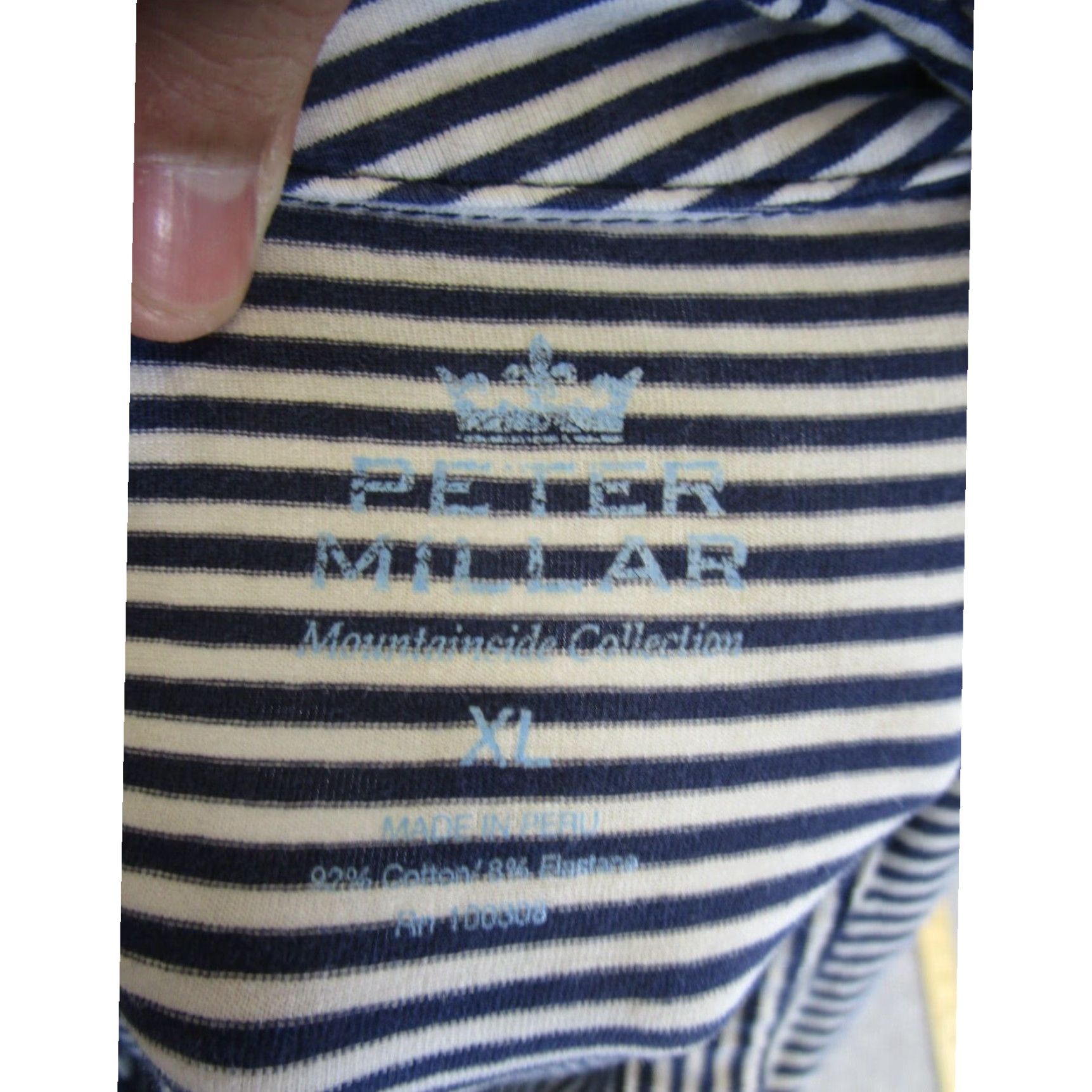 Peter Millar Peter Millar Mens XL Extra Large Mountainside Blue Striped Polo Golf Shirt Size US XL / EU 56 / 4 - 7 Thumbnail