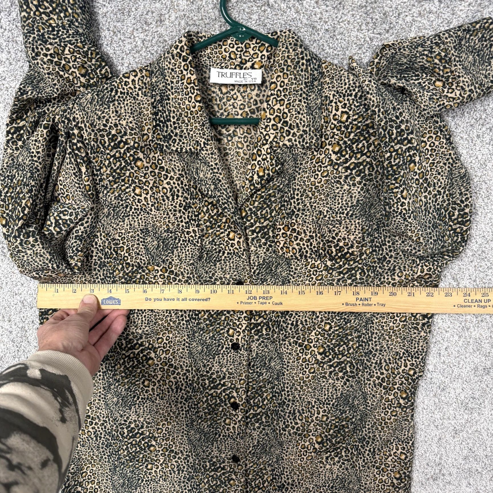 Vintage VINTAGE Truffles by YB Leopard Blouse 2XL Women's Casual Shirt Button Front Collared 80s 90s Boho Retro USA Size XXL / US 16-18 / IT 52-54 - 4 Thumbnail