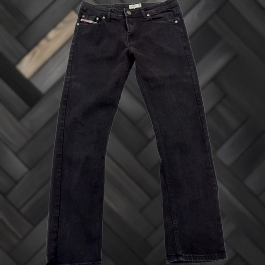 Diesel Diesel Black Straight Jeans W32 Button 5-Pocket Logo Patch Mens Jeans Black 32 Size US 32 / EU 48 - 1 Thumbnail