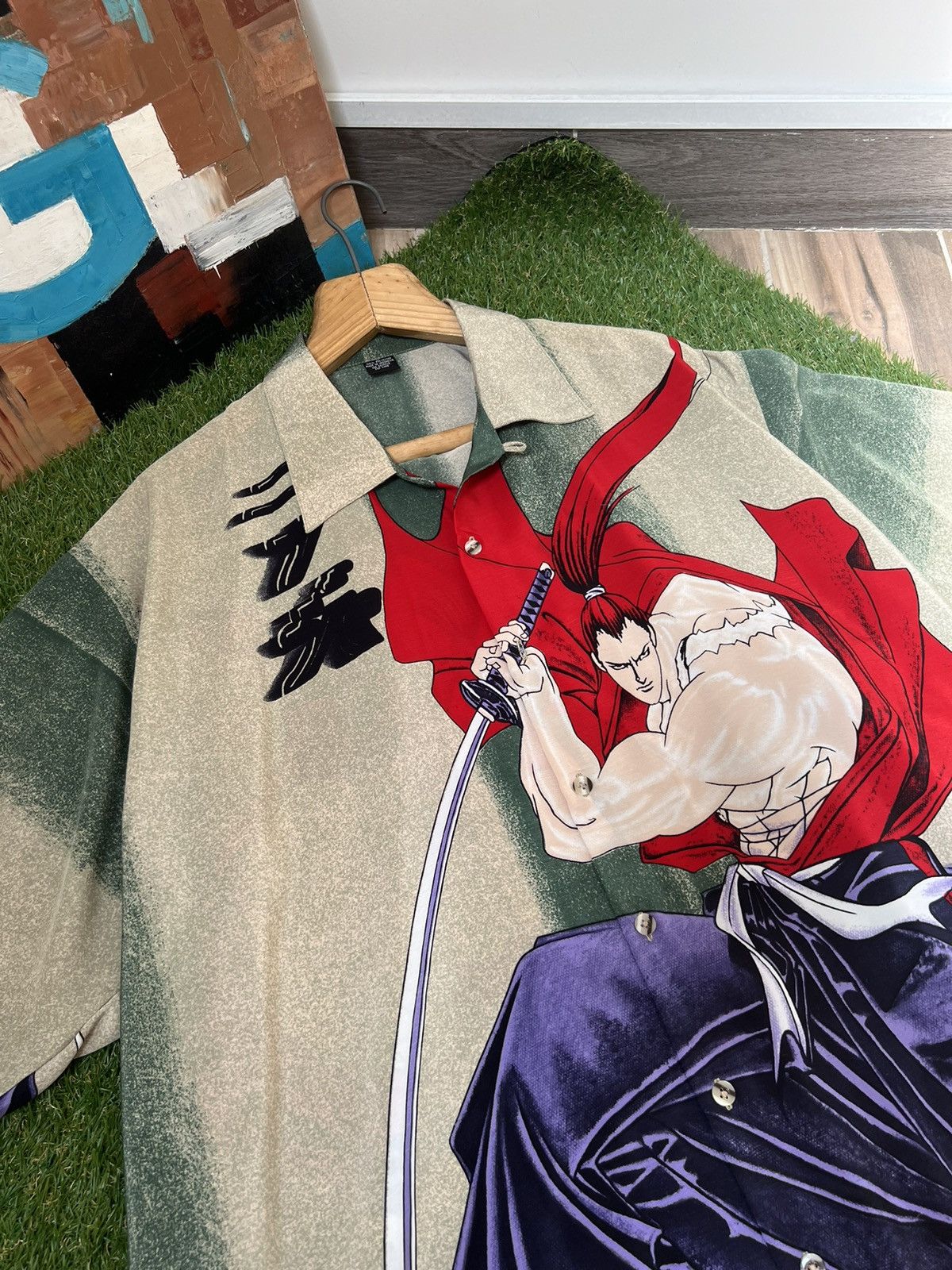 Japanese Brand × Vintage 🐉Vintage Japanese Warrior Samurai Dragon Japan Button Up Size US L / EU 52-54 / 3 - 3 Thumbnail