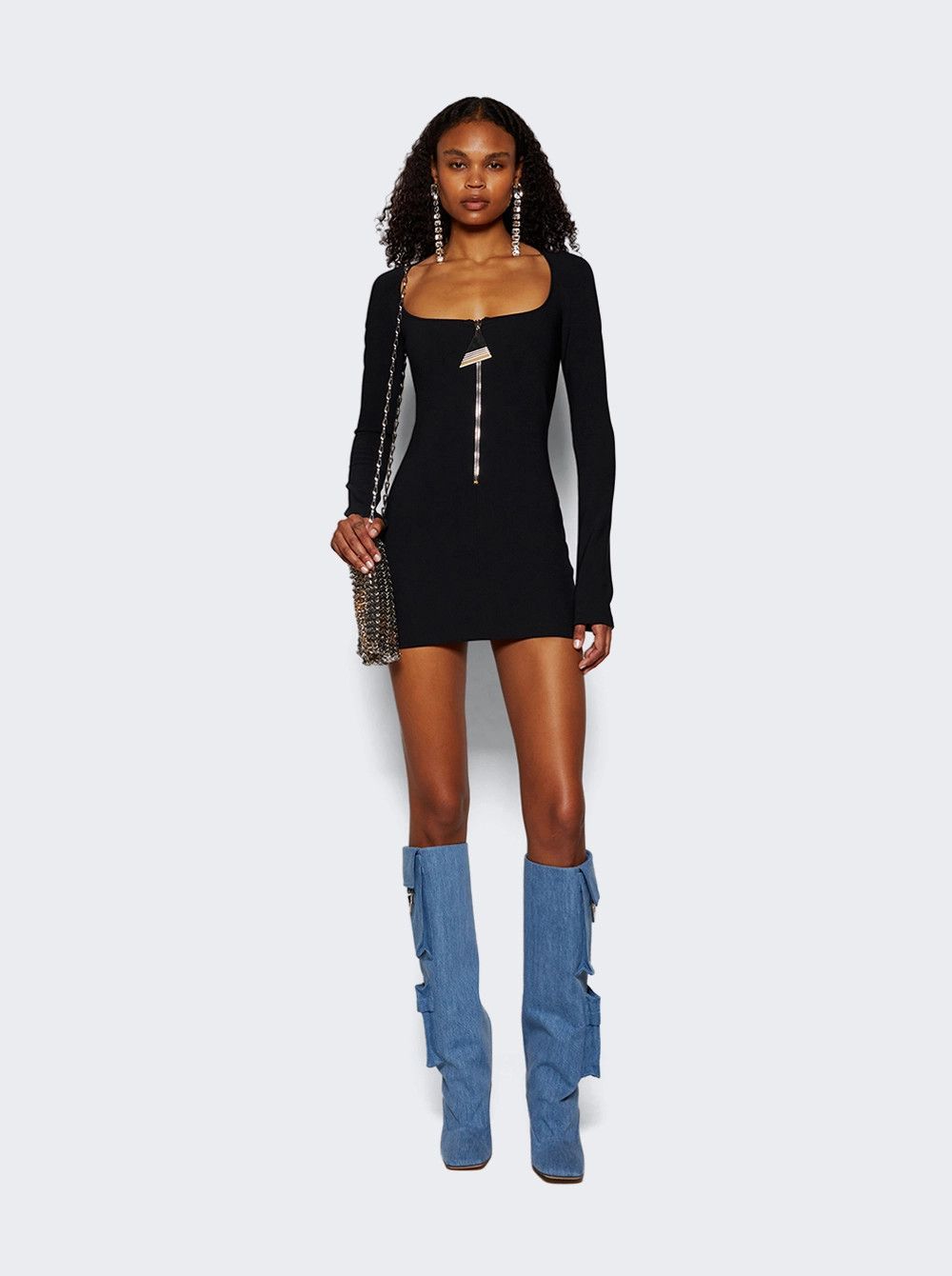The Attico o1mle0526 Mini Dress in Black Size M / US 6-8 / IT 42-44 - 2 Thumbnail