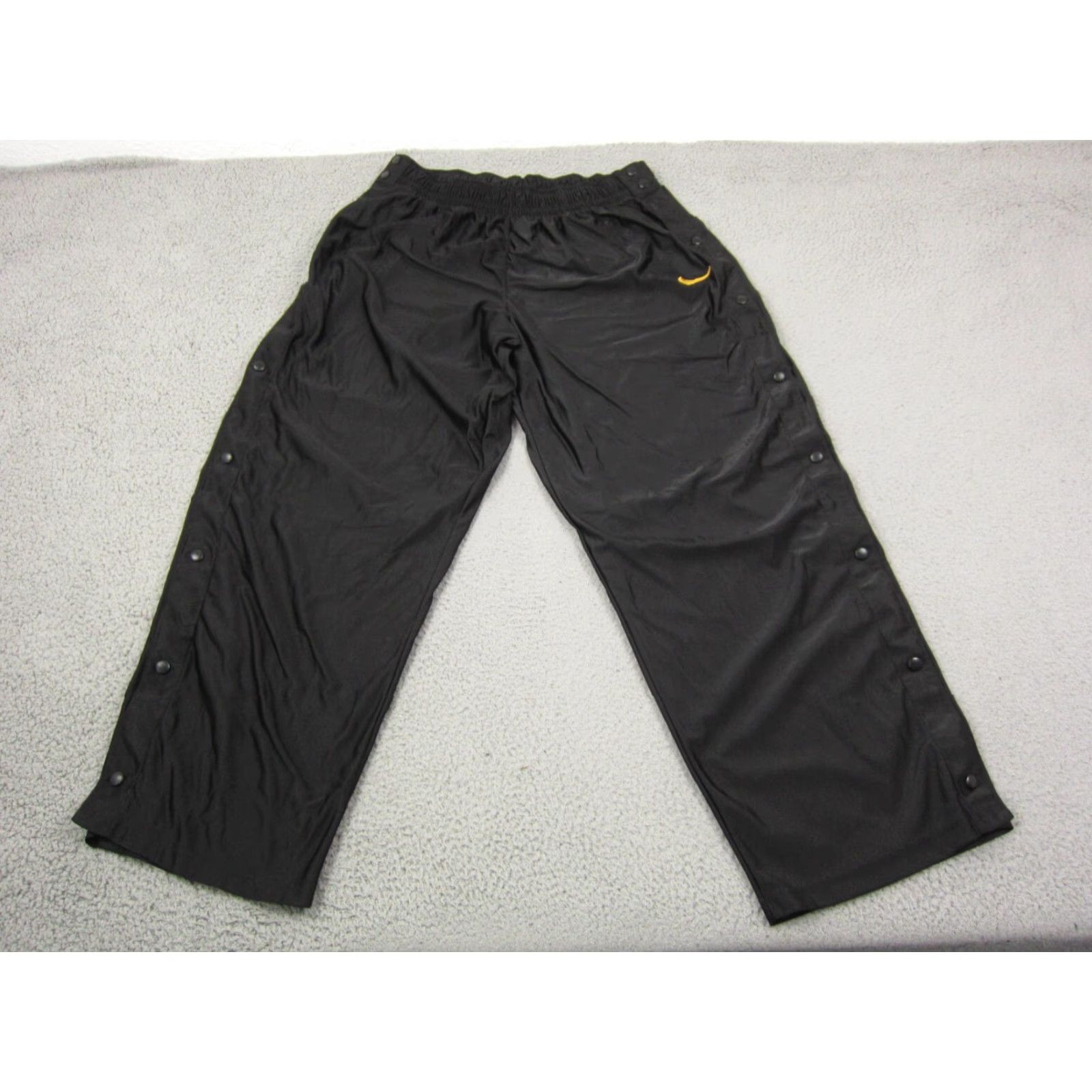 Nike VINTAGE Nike Pants Mens 3XL Black Snap Button 90s Warmup Made in USA Team Size US 39 - 2 Thumbnail