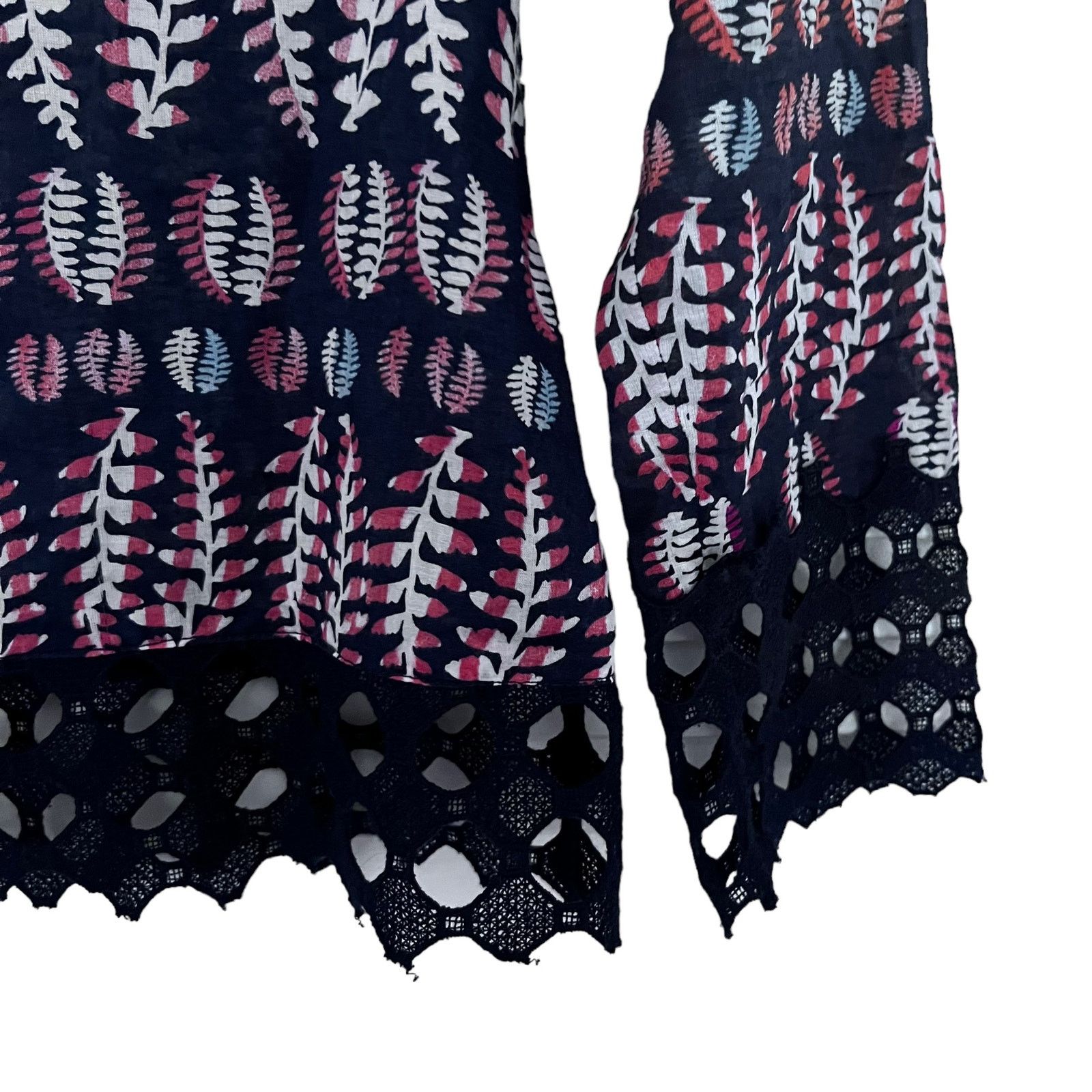 Tory Burch Tory Burch Crochet Trim Print Cotton Tunic size 2 Size XS / US 0-2 / IT 36-38 - 2 Thumbnail