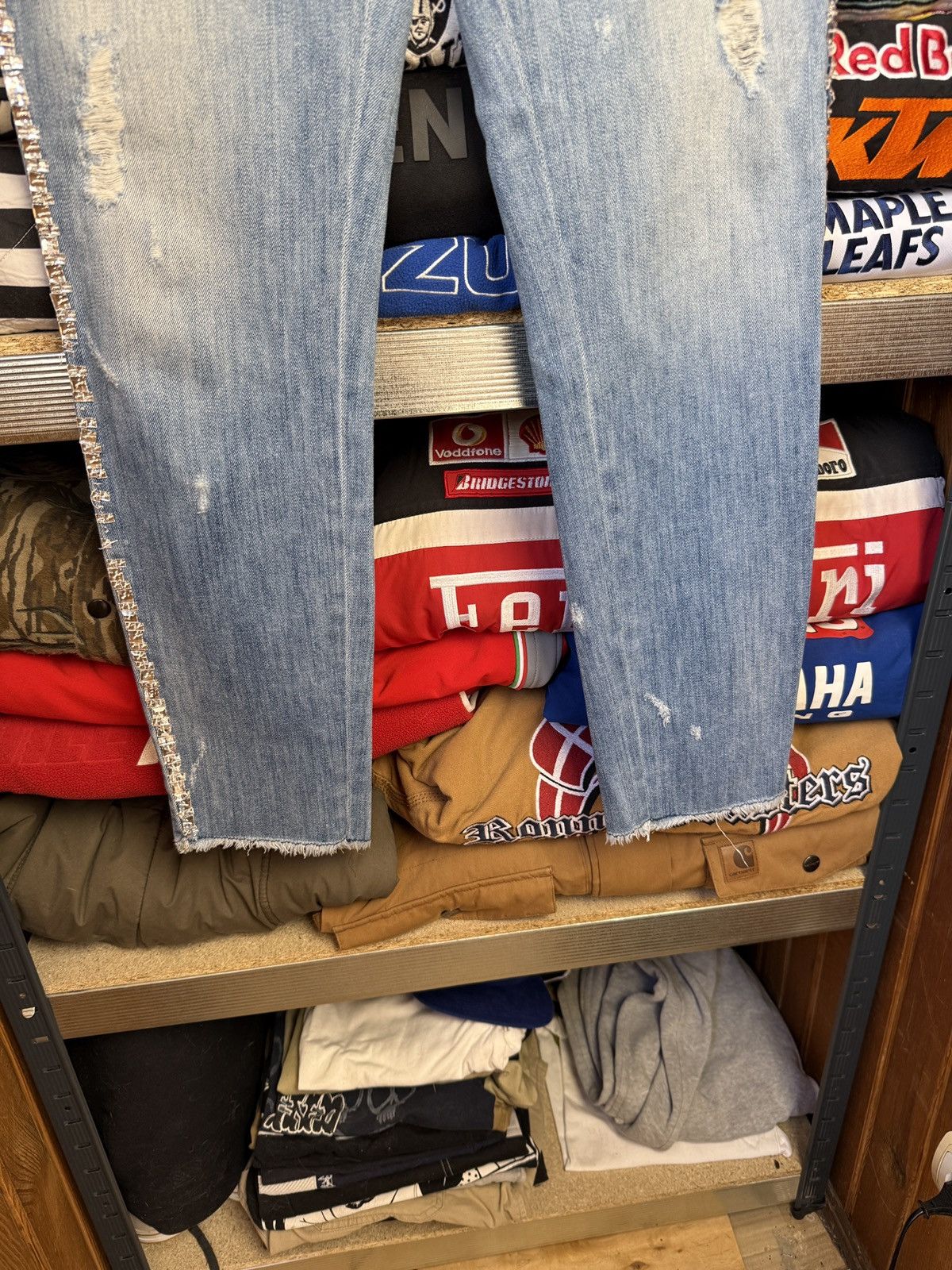 Versace Versus Versace Distressed Faded Colour Denim Jeans Pants Size US 28 / EU 44 - 7 Thumbnail