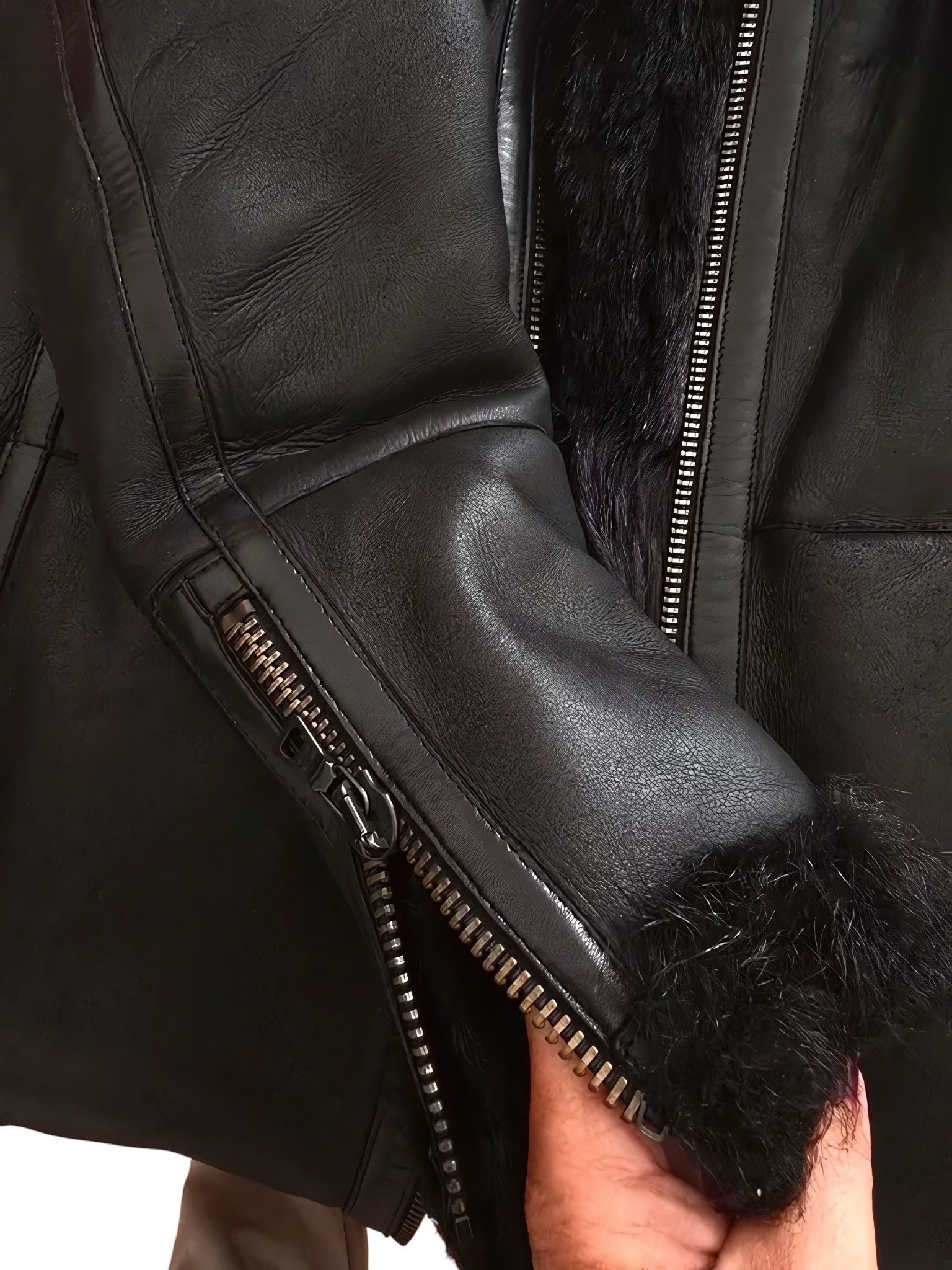 Prada MONGOLIAN LAMB FUR SHEARLING LEATHER HEAVY COAT Size M / US 6-8 / IT 42-44 - 4 Thumbnail