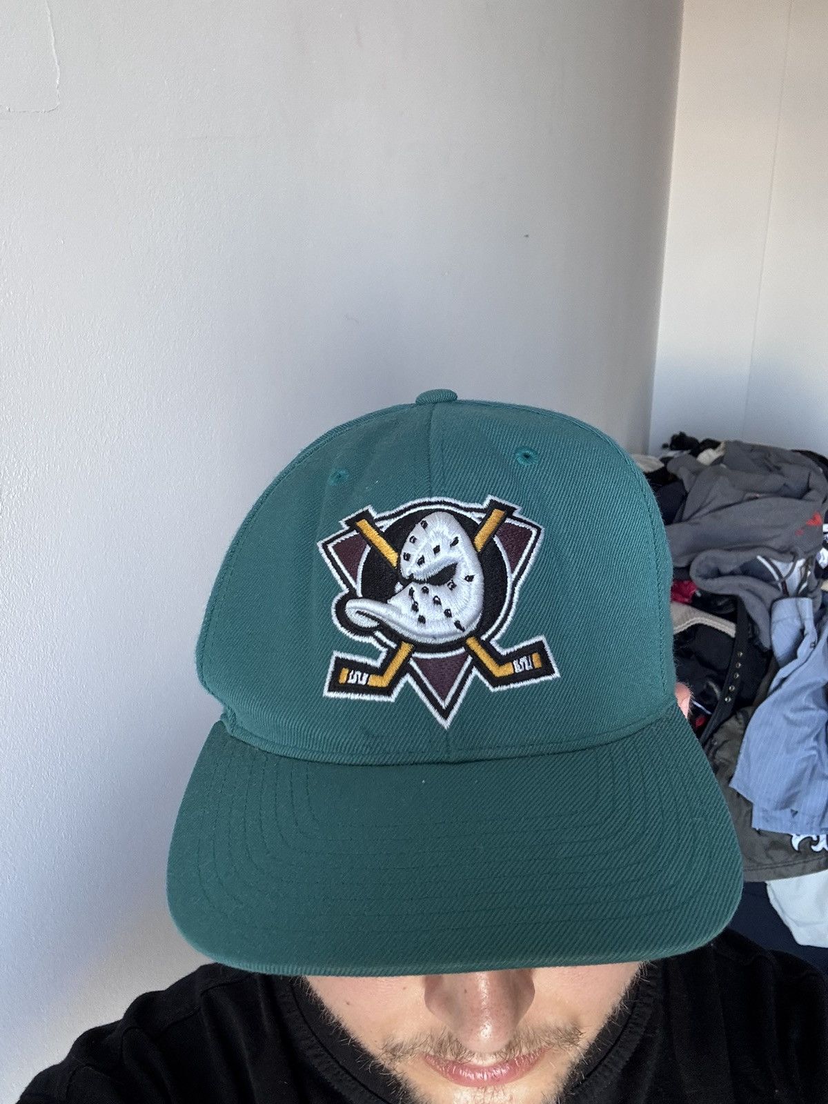 NHL The Mighty Ducks Mitchell and Ness NHL Cap Hat Vintage 90s Size ONE SIZE - 2 Thumbnail