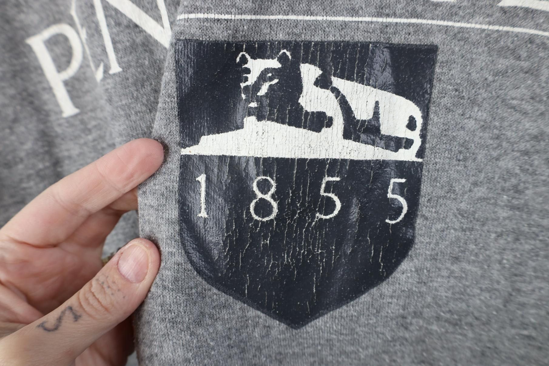 Vintage Vintage 90s Penn State University Crewneck Sweatshirt Gray Size US XXL / EU 58 / 5 - 5 Thumbnail