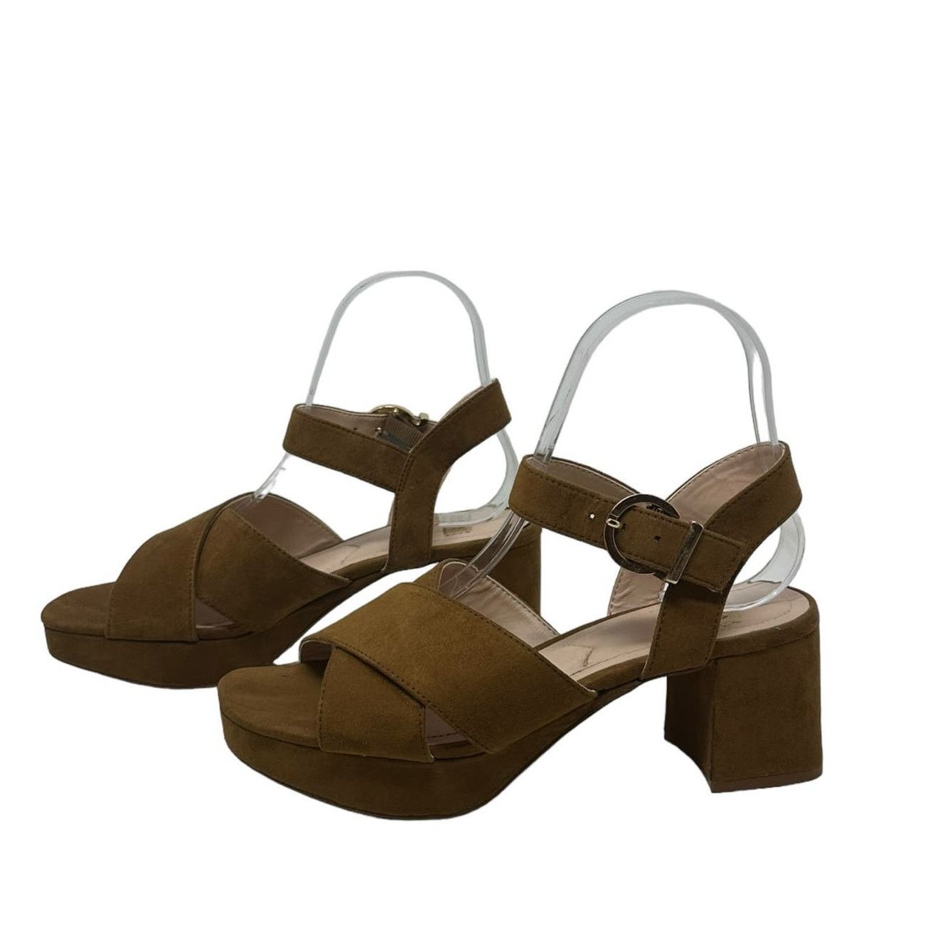 Zara Zara brown suede platform block heel sandals size 36 Size US 6 / IT 36 - 4 Thumbnail
