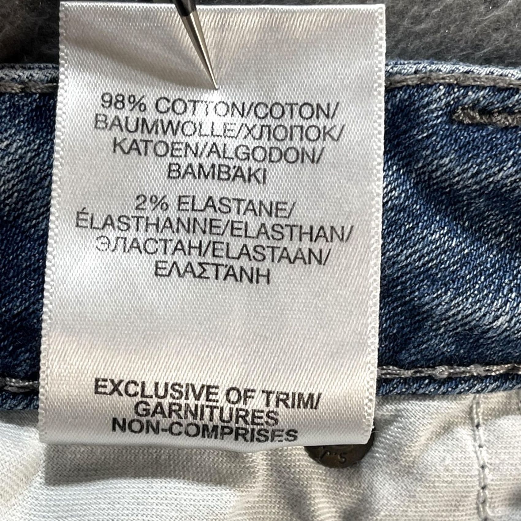Silver Jeans Co. Silver Jeans Co. Calley Ankle Skinny Jeans Womens 34 Blue Distressed Raw Hem Denim Cotton Elastane Mid Wash Embroidered Pockets 5 Pocket Zip Size 24" / US 00 / IT 34 - 7 Thumbnail