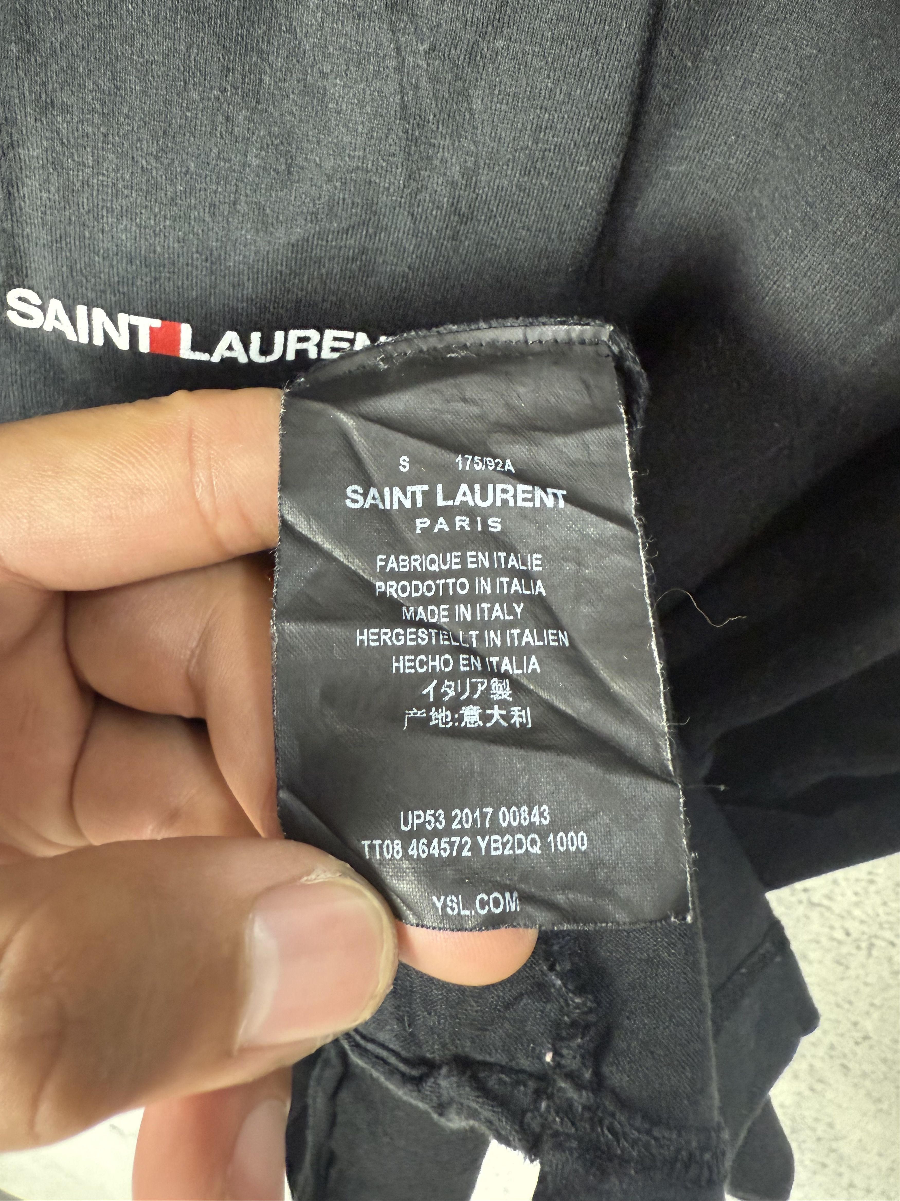 Saint Laurent Paris Saint Laurent Paris Center Logo Tshirt Size US S / EU 44-46 / 1 - 4 Thumbnail