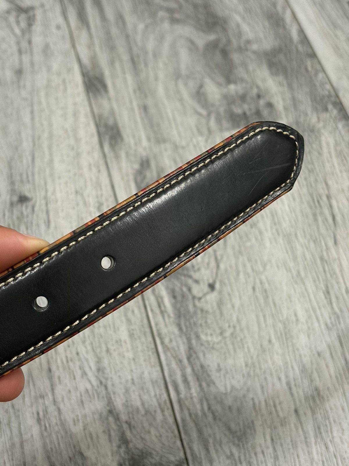 Paul Smith Paul Smith Black Leather Belt with Contrast Stitching Size 36 - 6 Thumbnail