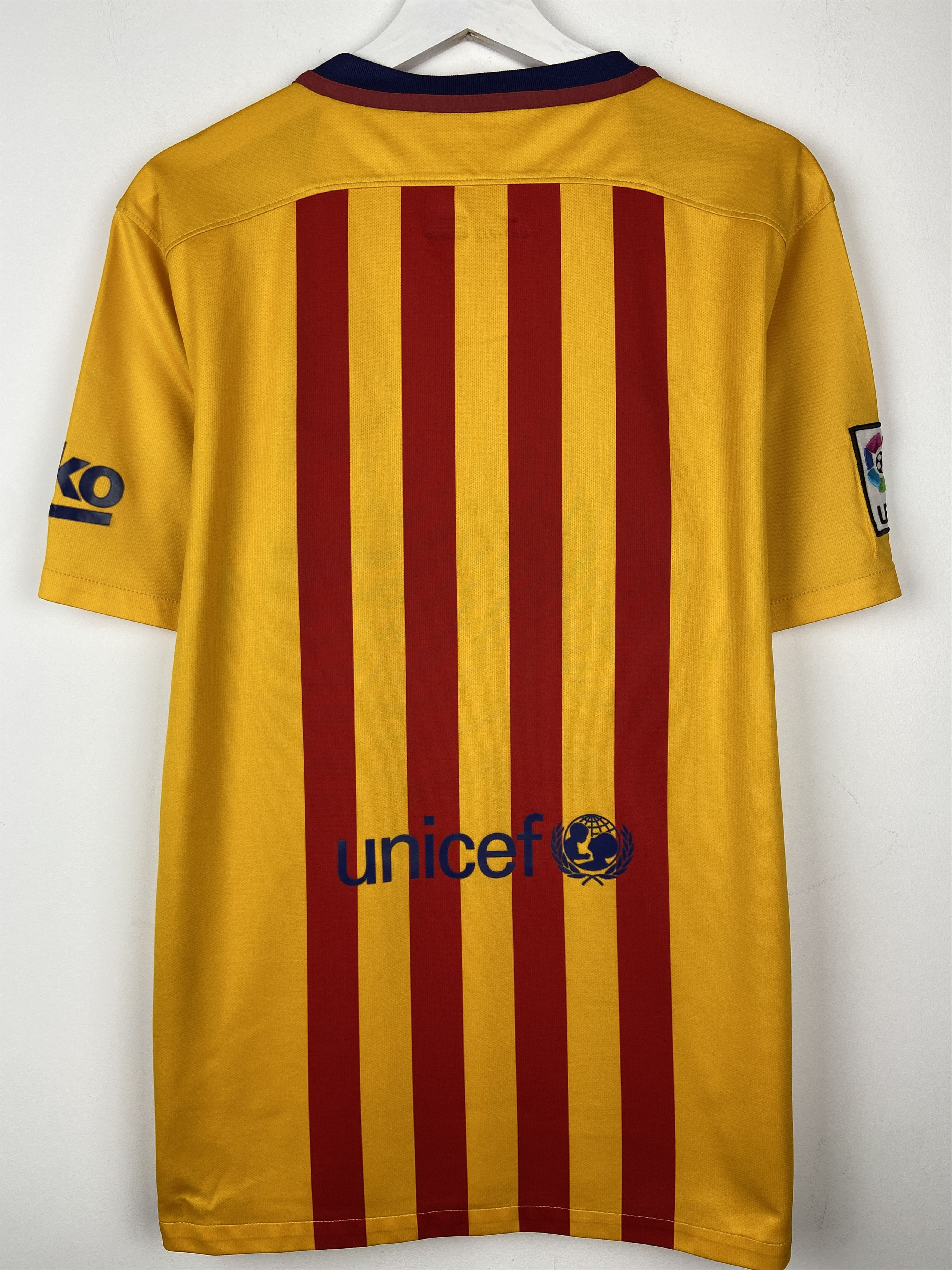 Nike Barcelona 2015 Away Soccer Jersey Football Shirt Size US L / EU 52-54 / 3 - 3 Thumbnail