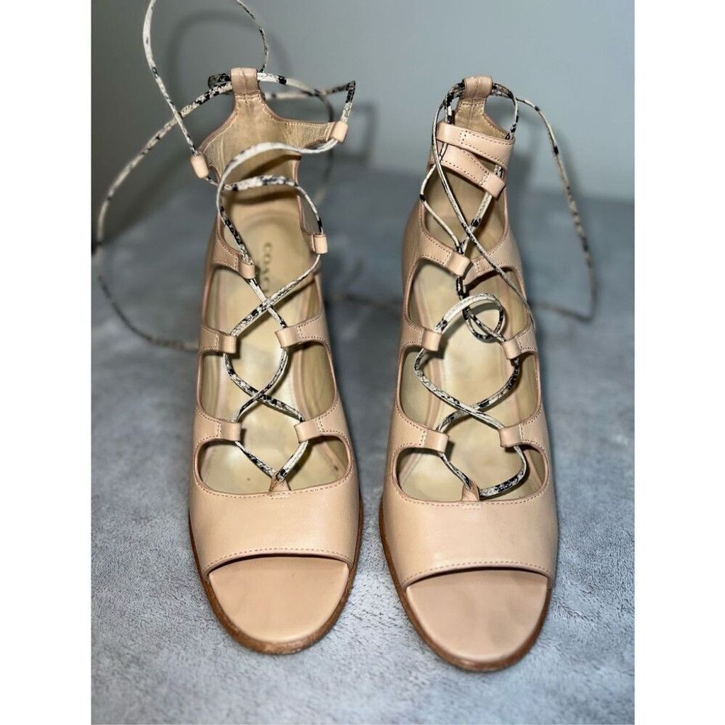 Coach Coach Nude Neutral KIRA High Heel Lace Up Women’s 10 Size US 10 / IT 40 - 2 Thumbnail