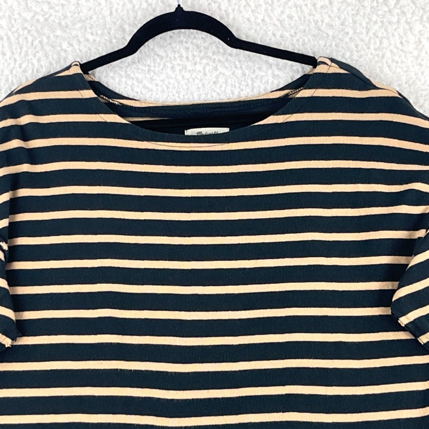 Madewell Madewell Shirt Womens Large Black Luxe Long Sleeve Pullover Casual Cropped Size L / US 10 / IT 46 - 3 Thumbnail