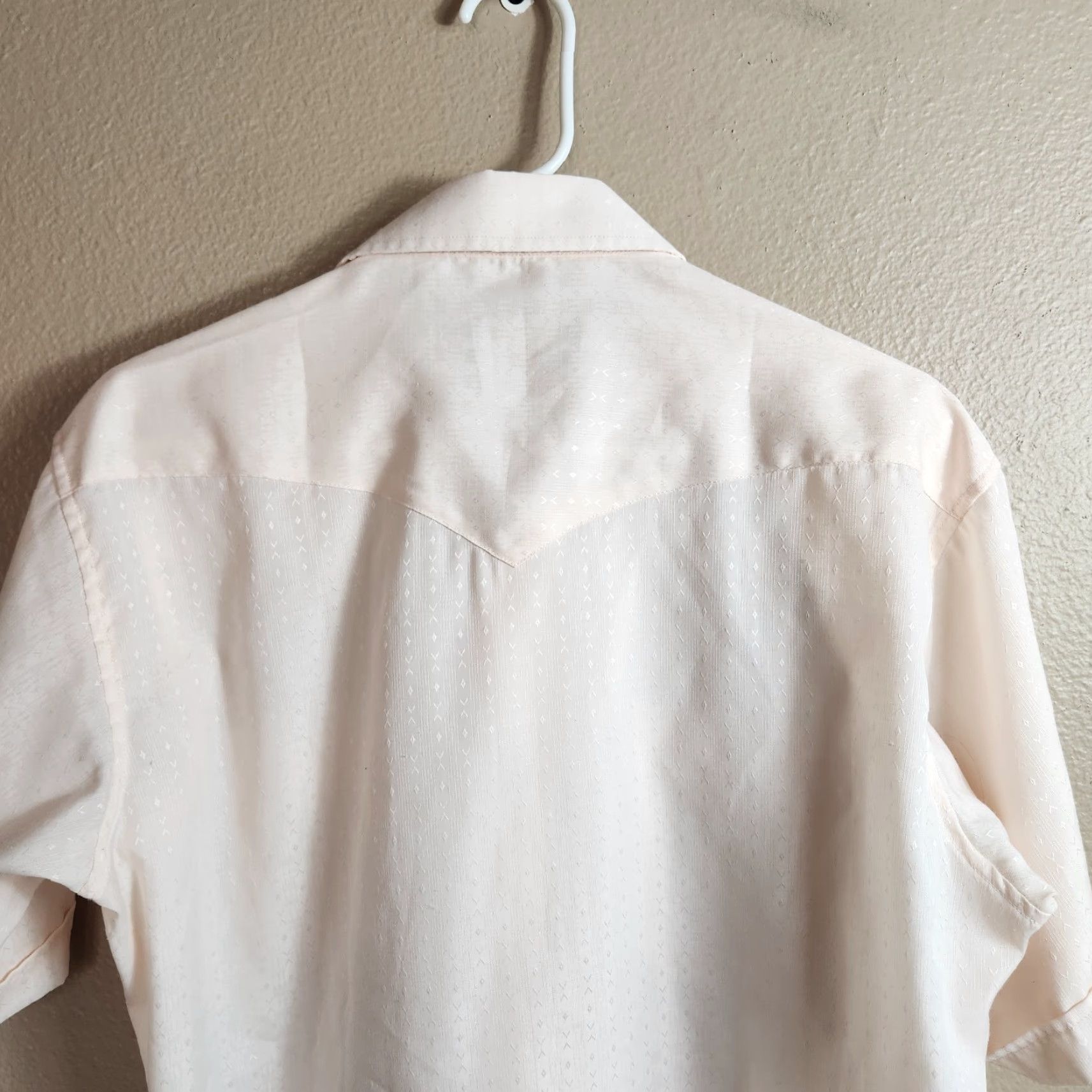 Vintage VINTAGE Panhandle Slim Mens Shirt | Size 16 ML | Light Peach SS Western Pearl Snap Shirt Size US M / EU 48-50 / 2 - 8 Thumbnail