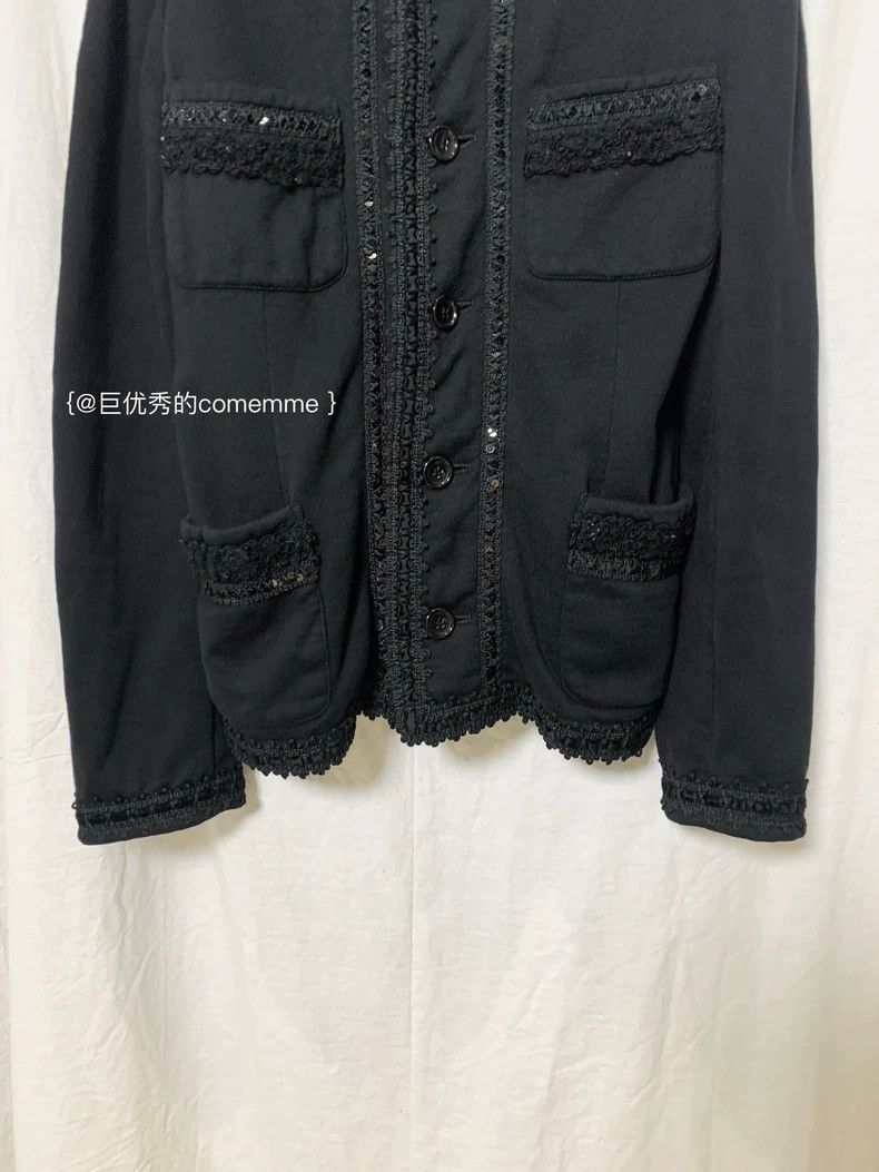 Comme des Garcons Comme Des Garcons Black full hem knit sequined lace crew n Size XS / US 0-2 / IT 36-38 - 4 Thumbnail