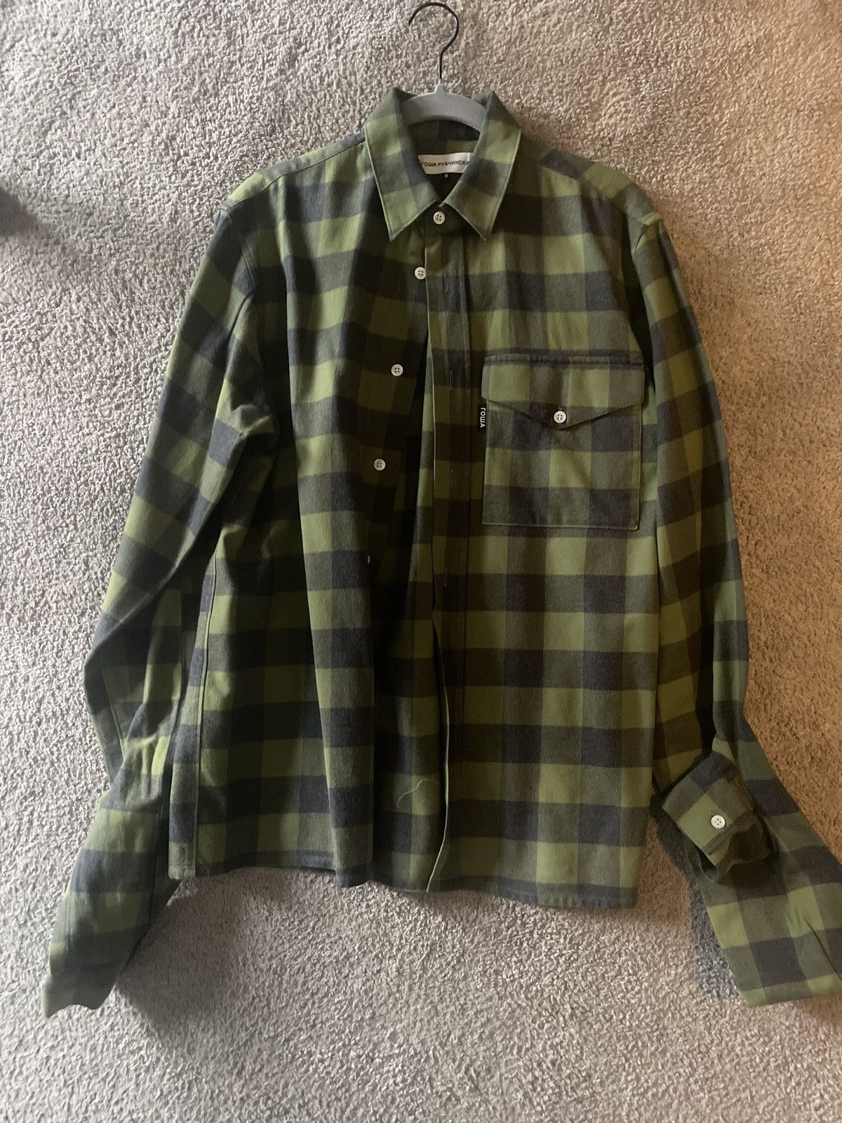 Gosha Rubchinskiy RARE Double Cuffed Flannel Shirt Size US M / EU 48-50 / 2 - 2 Thumbnail