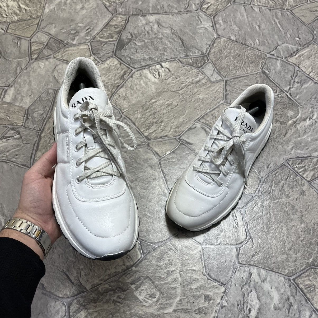 Prada Prada Milano White Leather Shoes Trainers Prax 01 Size 9.5 Size US 9.5 / EU 42-43 - 2 Thumbnail