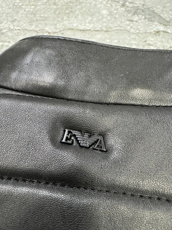 Emporio Armani FW2018 Emporio Armani Biker Padded Black Leather Jacket Size US M / EU 48-50 / 2 - 8 Thumbnail