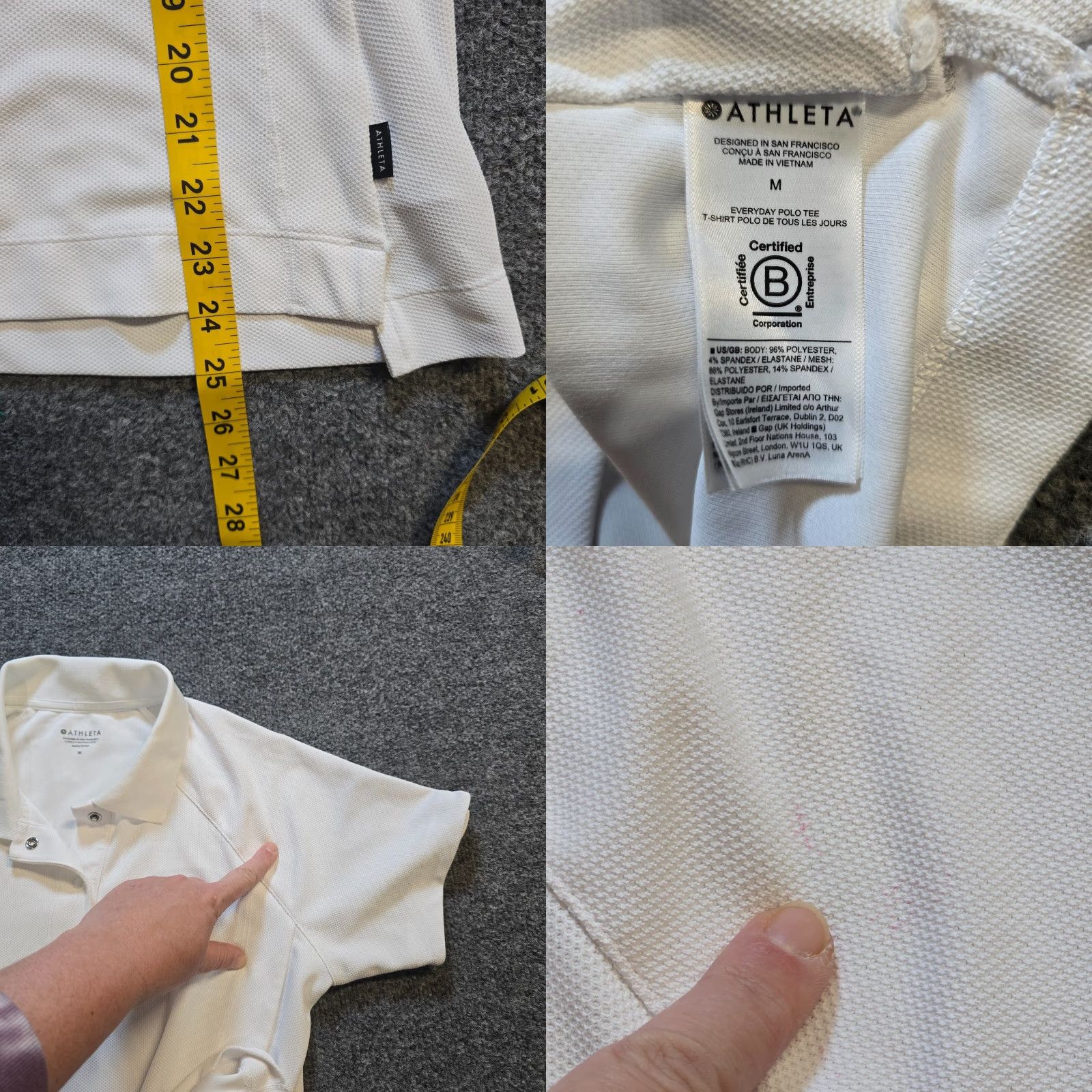 Athleta Athleta Polo Shirt Women L White Everyday Polo Tee Short Sleeve Casual Athletic Stretchy Knit Nylon Spandex Womens Size L / US 10 / IT 46 - 8 Thumbnail