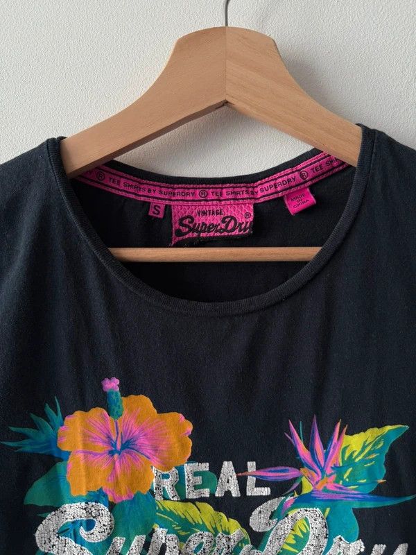 Superdry Superdry Floral Logo T-Shirt Women Black Size S Size S / US 4 / IT 40 - 4 Thumbnail