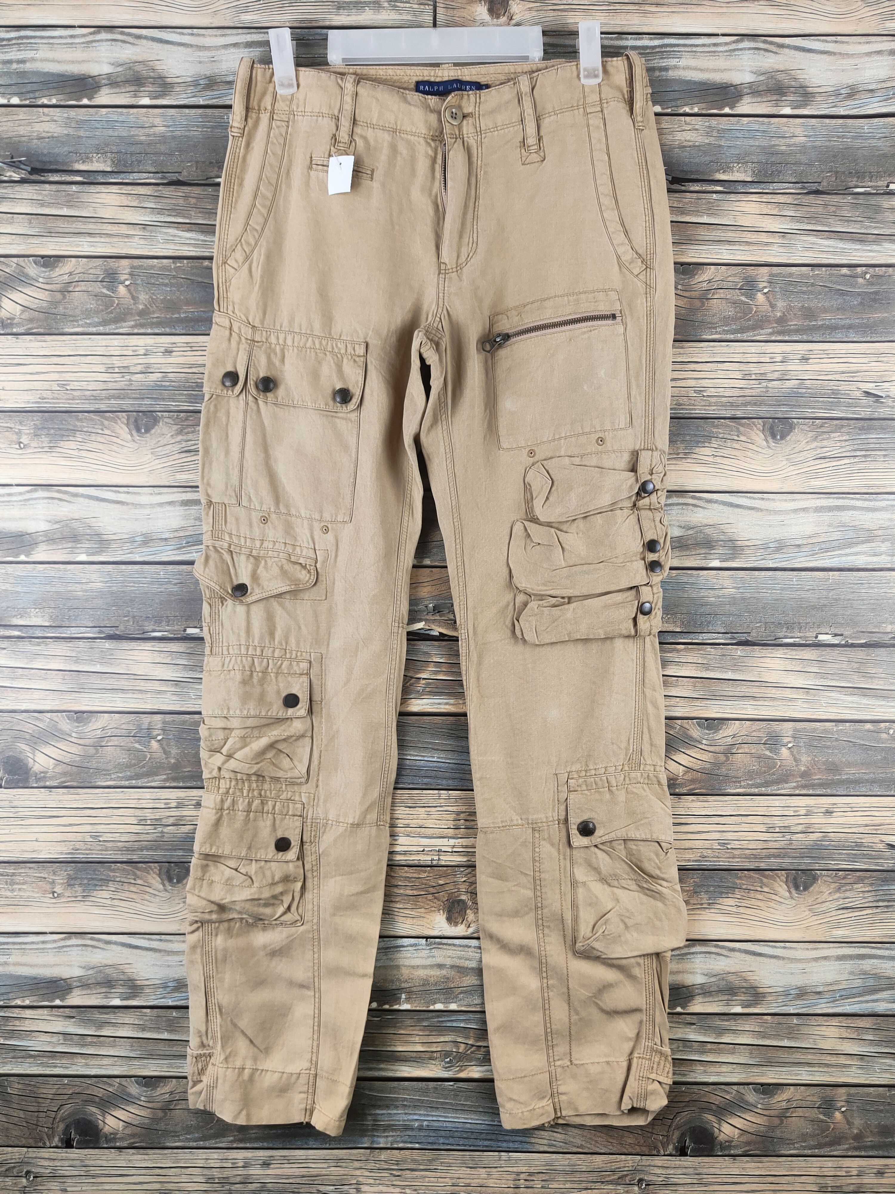 Ralph Lauren DL Ralph Lauren Beige Multipocket Cargo Pants #46-789 Size US 30 / EU 46 - 1 Thumbnail