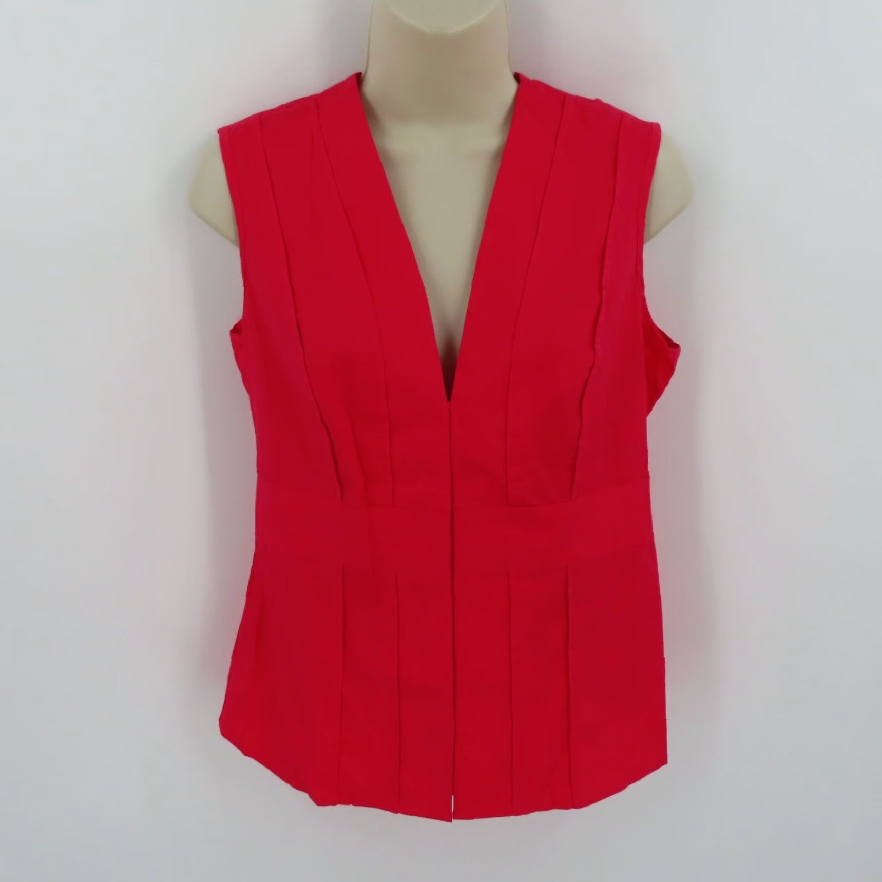Vintage VINTAGE Moda International Womens Medium Red Pink V Neck Sleeveless Shirt Top Blouse Size M / US 6-8 / IT 42-44 - 7 Thumbnail